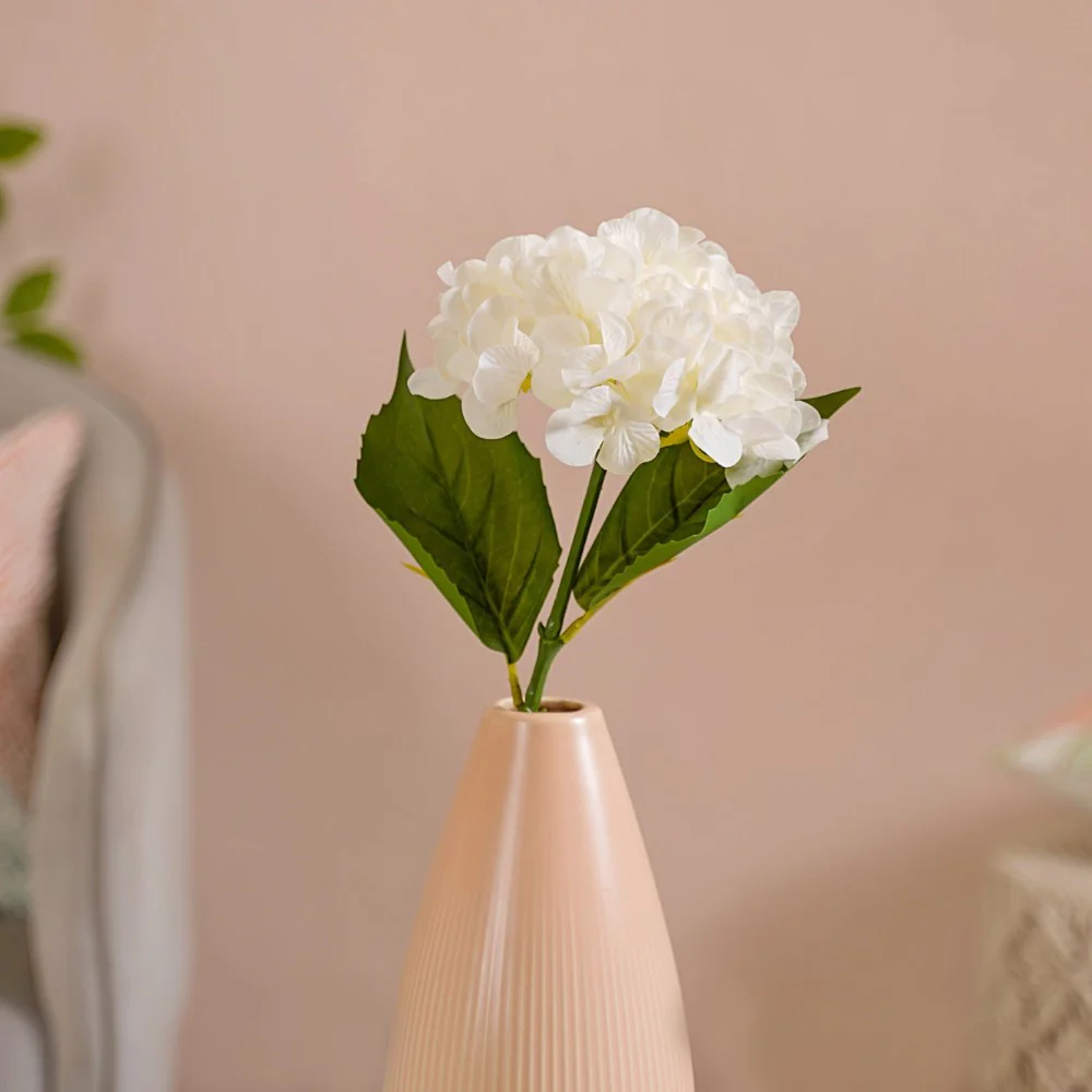 Faux Hydrangea Flower White - Image 4
