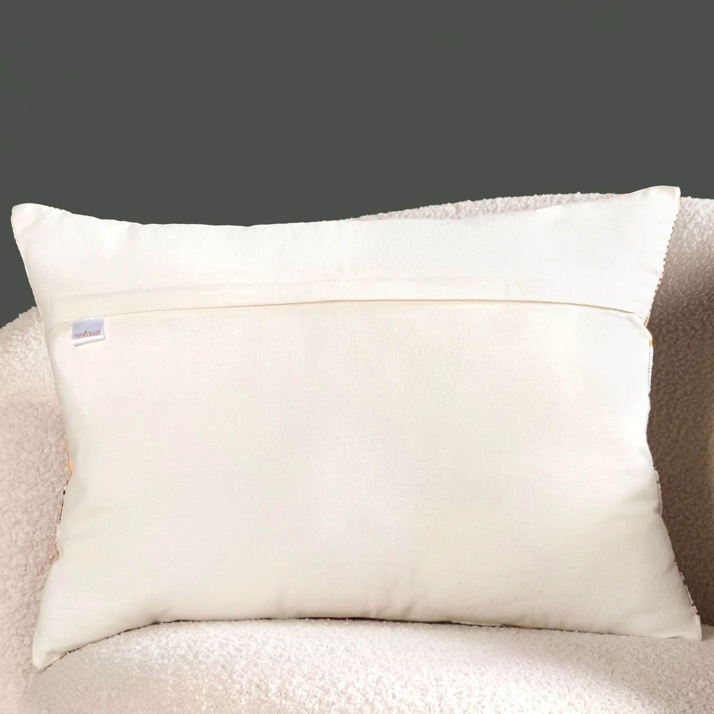 Feathered Print Embroidered Cotton Cushion Cover 50x36cm - Image 7