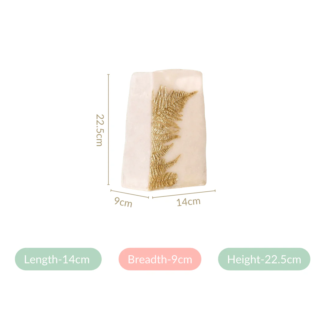 Fern Leaf Stone Finish Decor Vase - Image 4