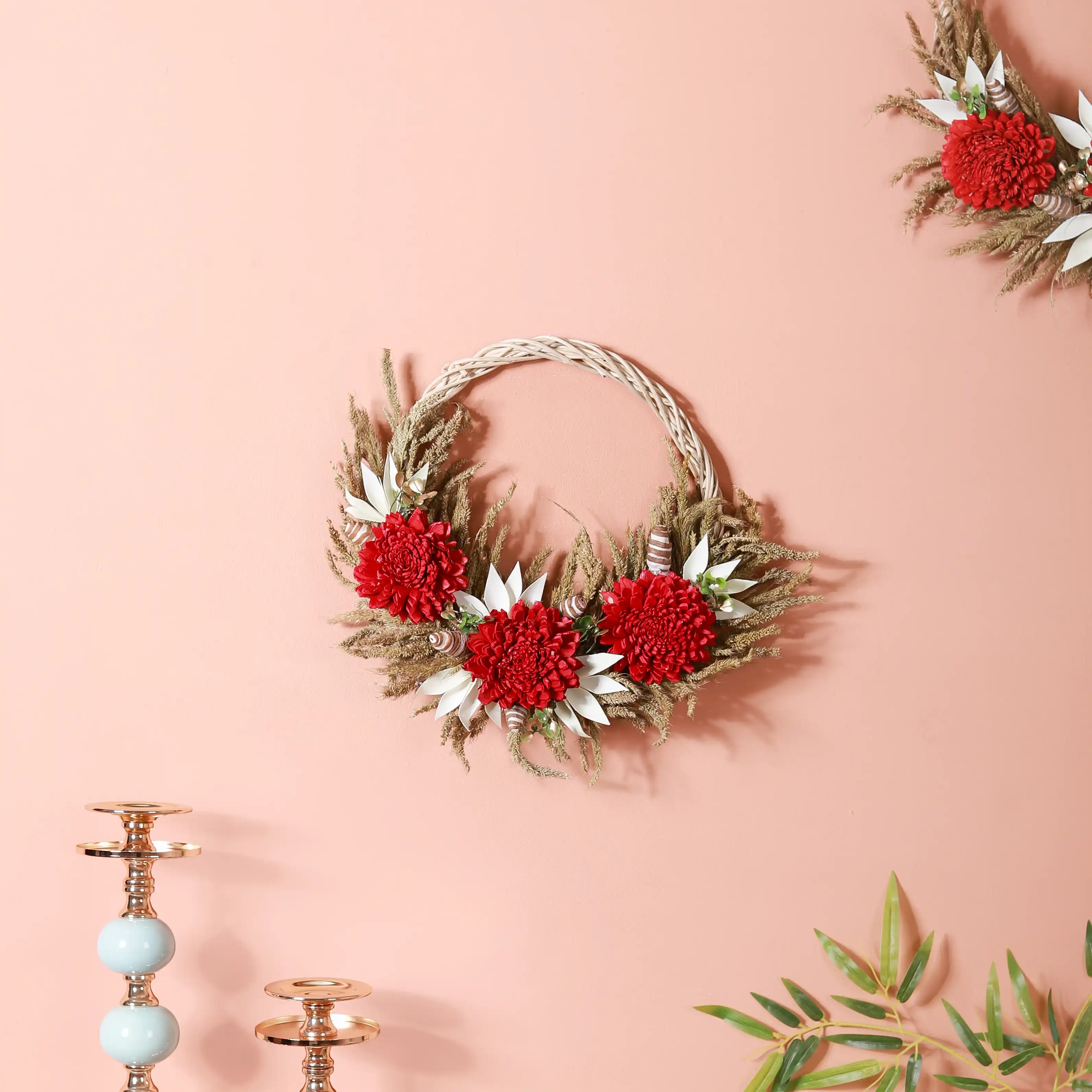 Festive Flower Wreath For Wall Decor - Image 3