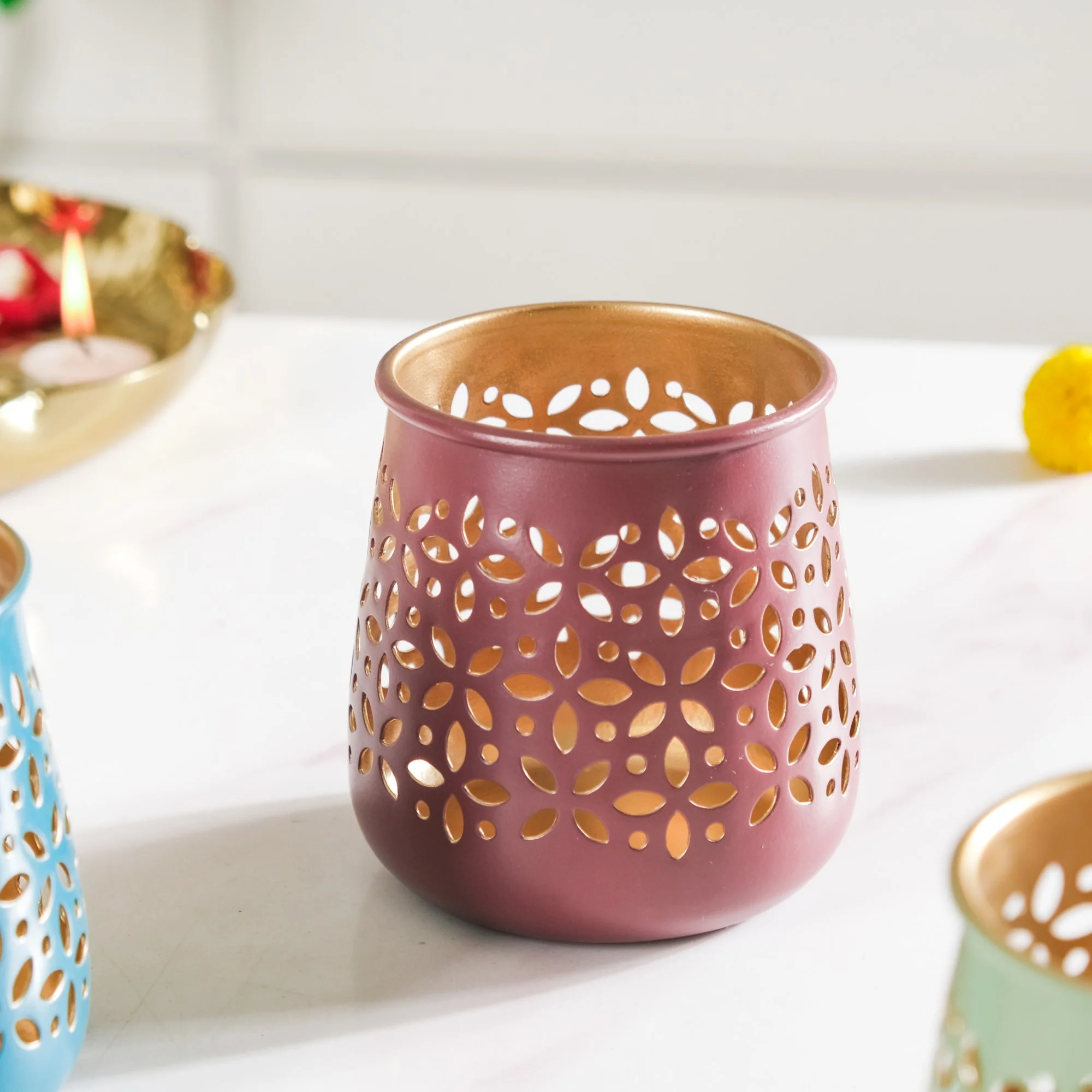 Festive Tealight Candle Holder Set Of 3 - Image 5