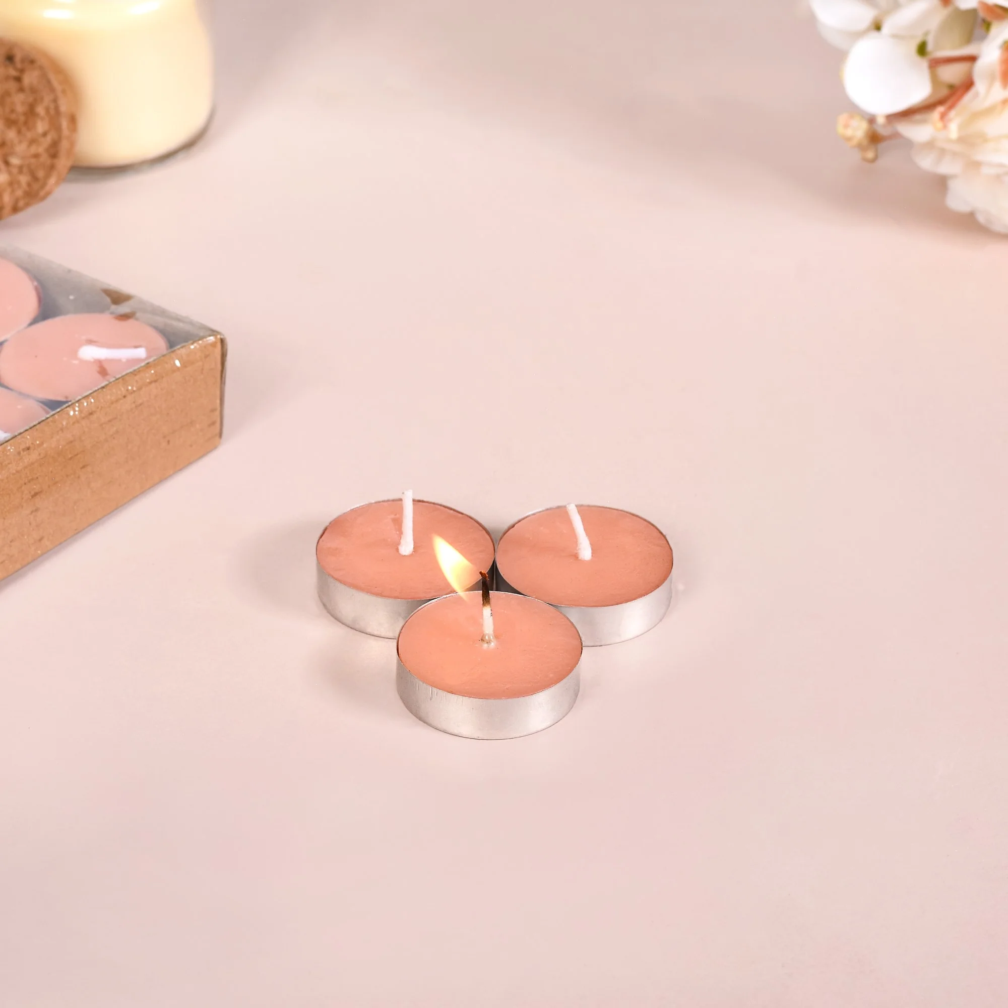 Festive Tealight Candles Peach Set Of 50 - Image 9