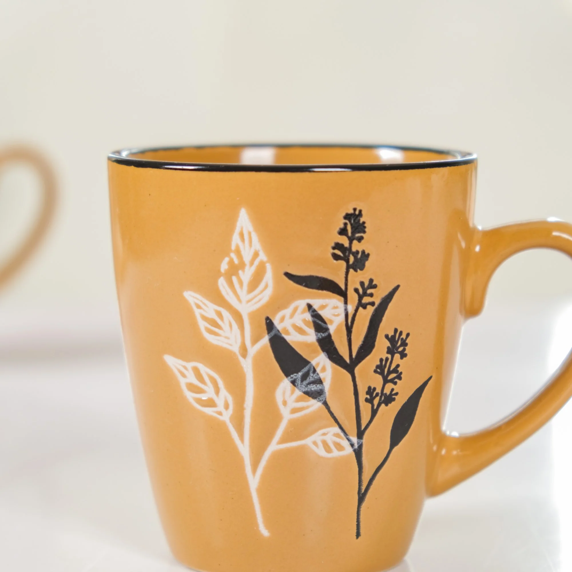 Filter Coffee Mug Set of 6 Mustard Ochre 250ml - Image 6