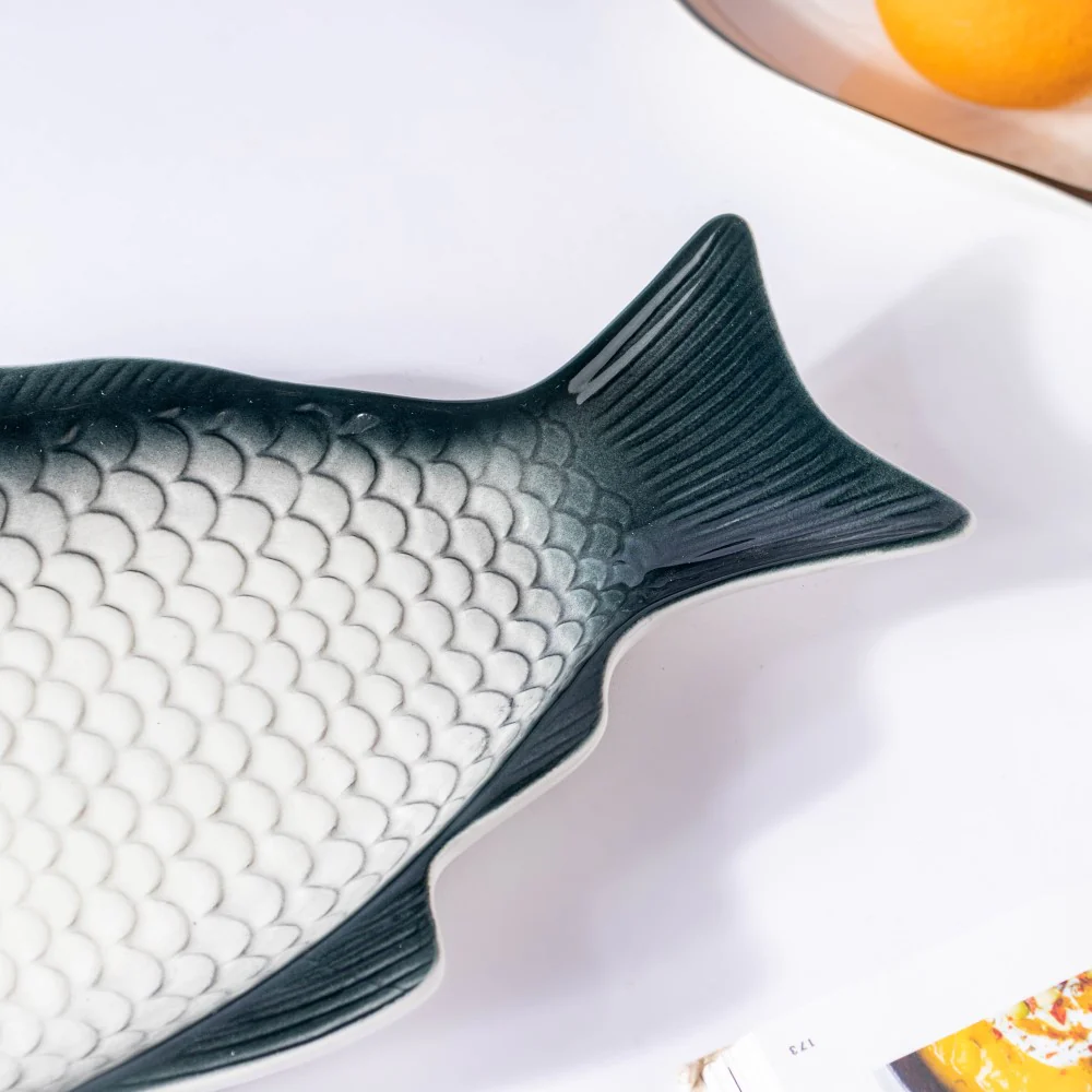 Ombre Fish Ceramic Platter Large - Image 3