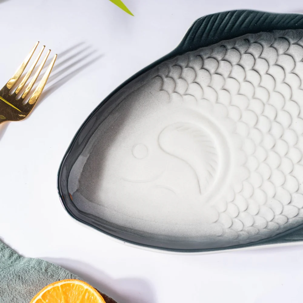 Ombre Fish Ceramic Platter Large - Image 5