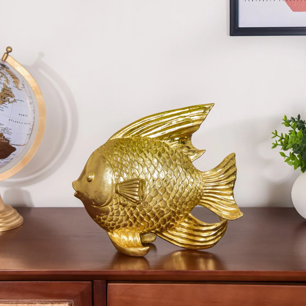 Fish Table Decor Gold