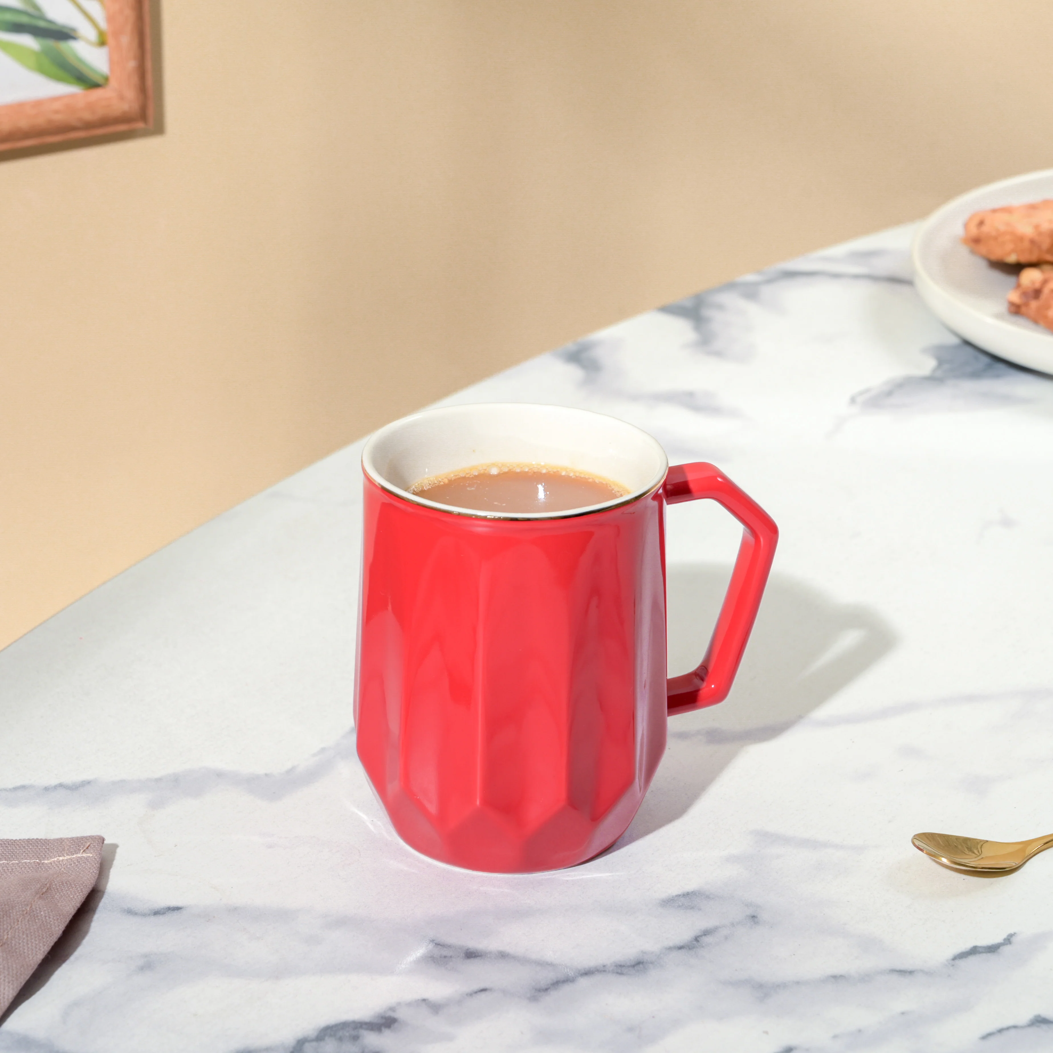 Flame Red Ceramic Mug 350 ml - Image 4
