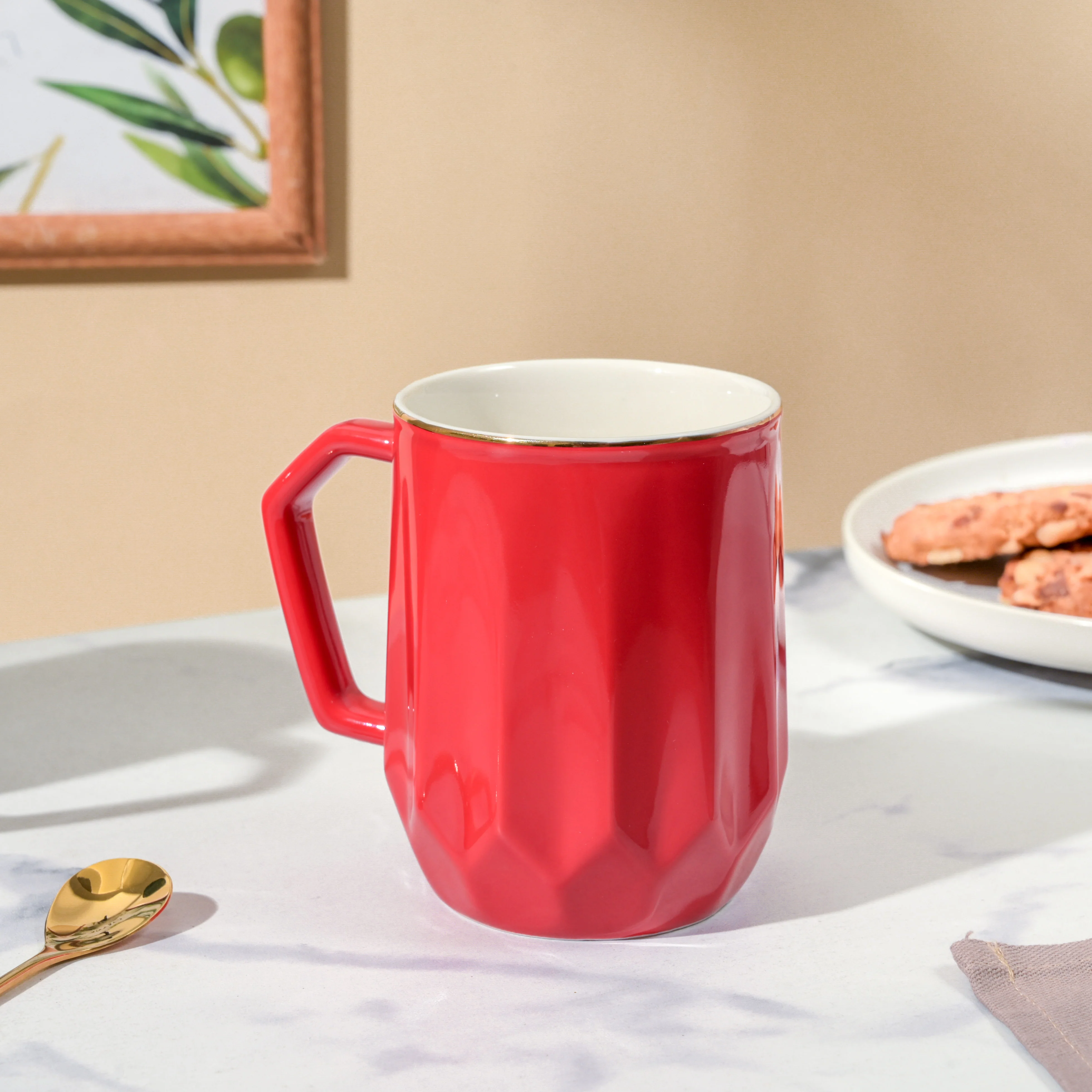 Flame Red Ceramic Mug 350 ml - Image 5