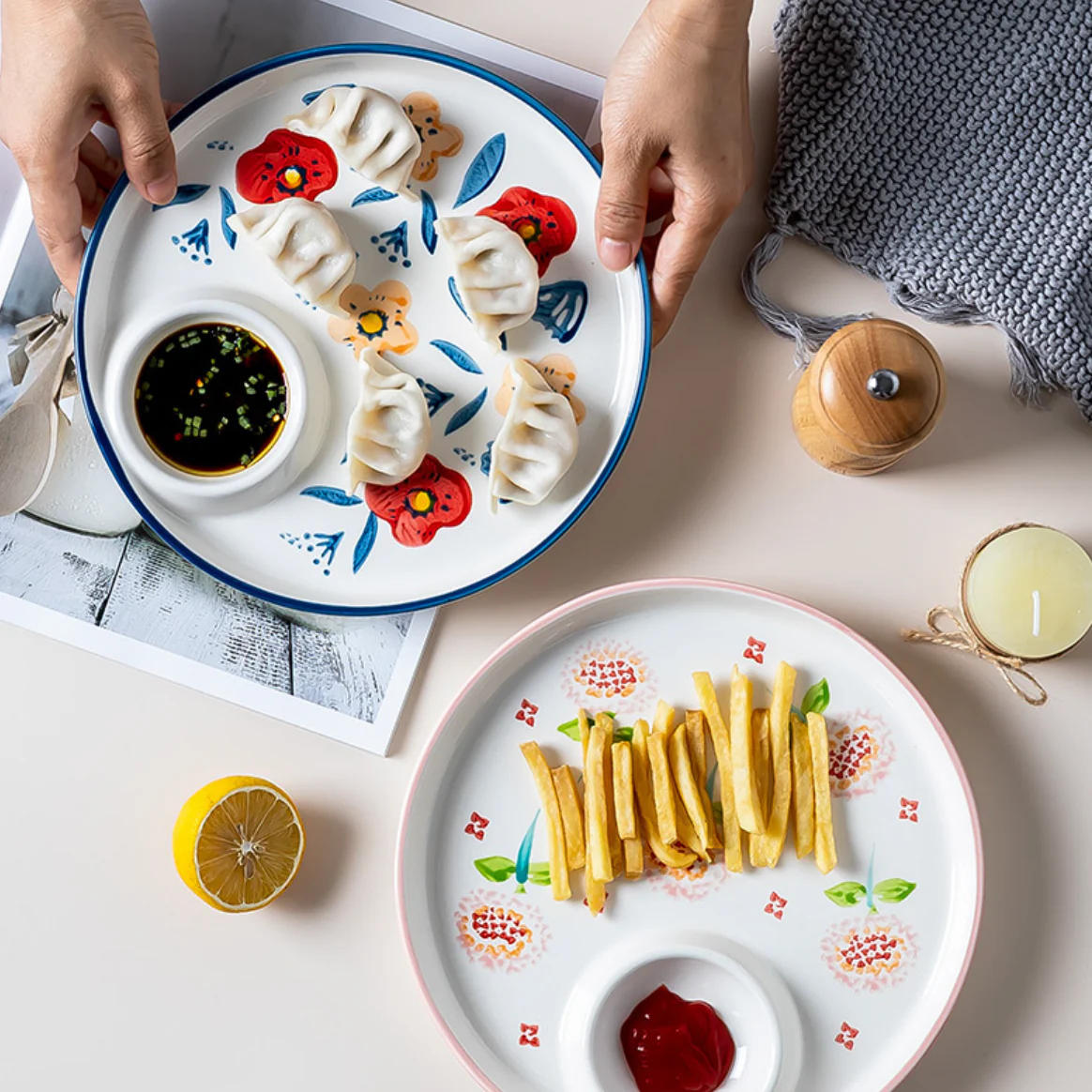 Floral Dumpling Plate - Image 5