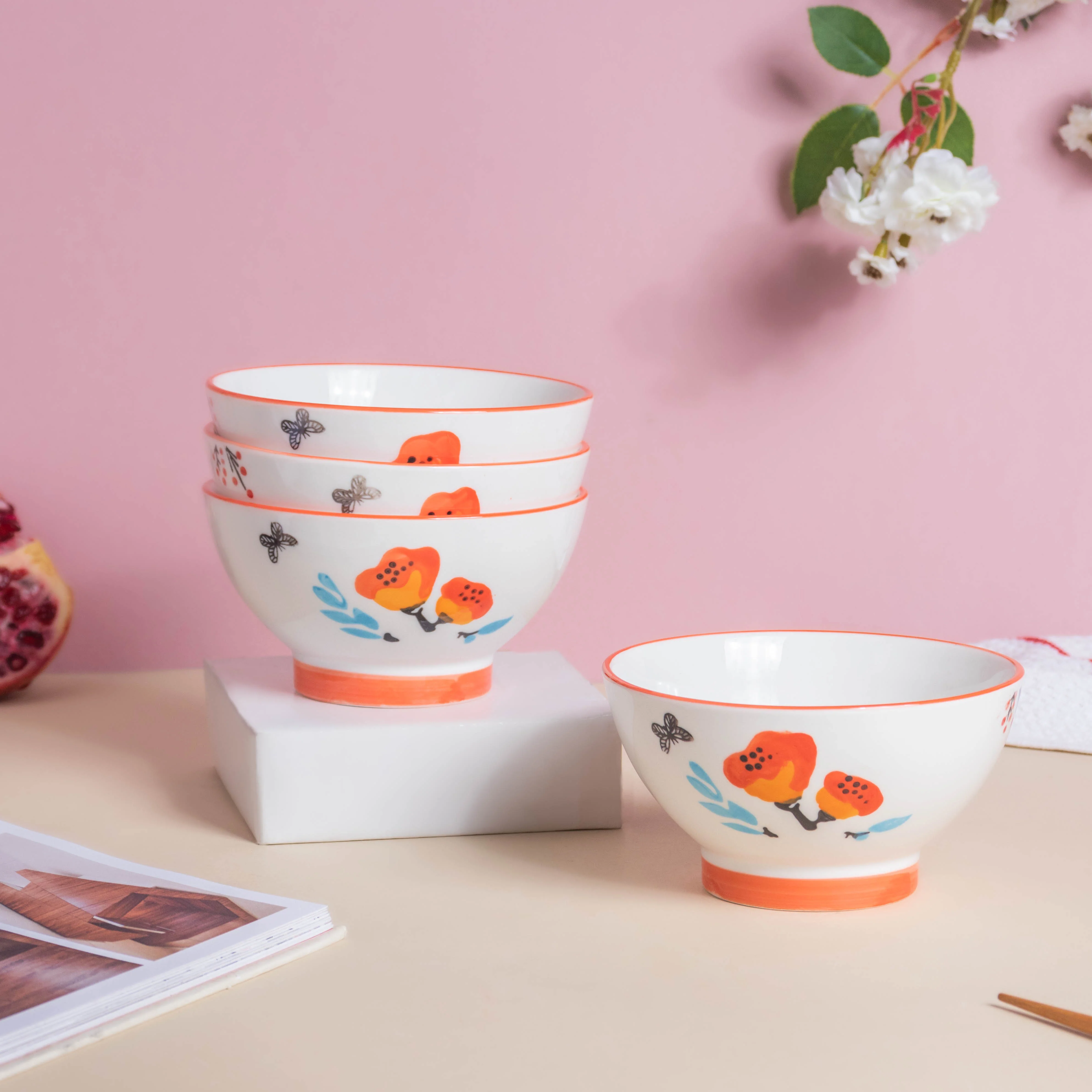 Floral Heart Snack Set For 4 - Image 14