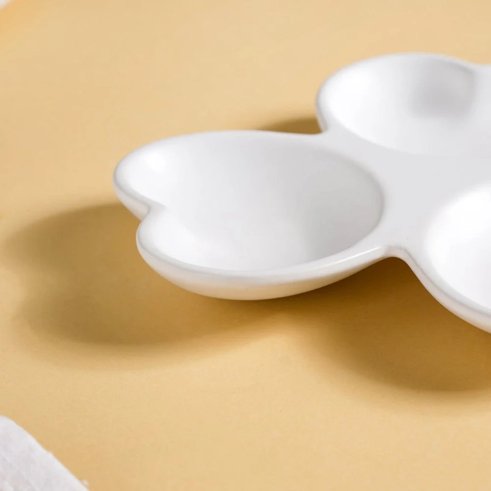 Floral Section Dip Plate White - Image 3