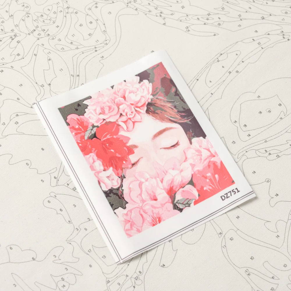Floral Serenity DIY Paint By Numbers Kit - Image 2
