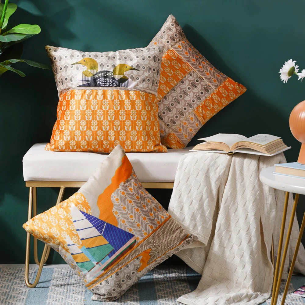 Floral Velvet Cushion Cover 16 inch - Image 8
