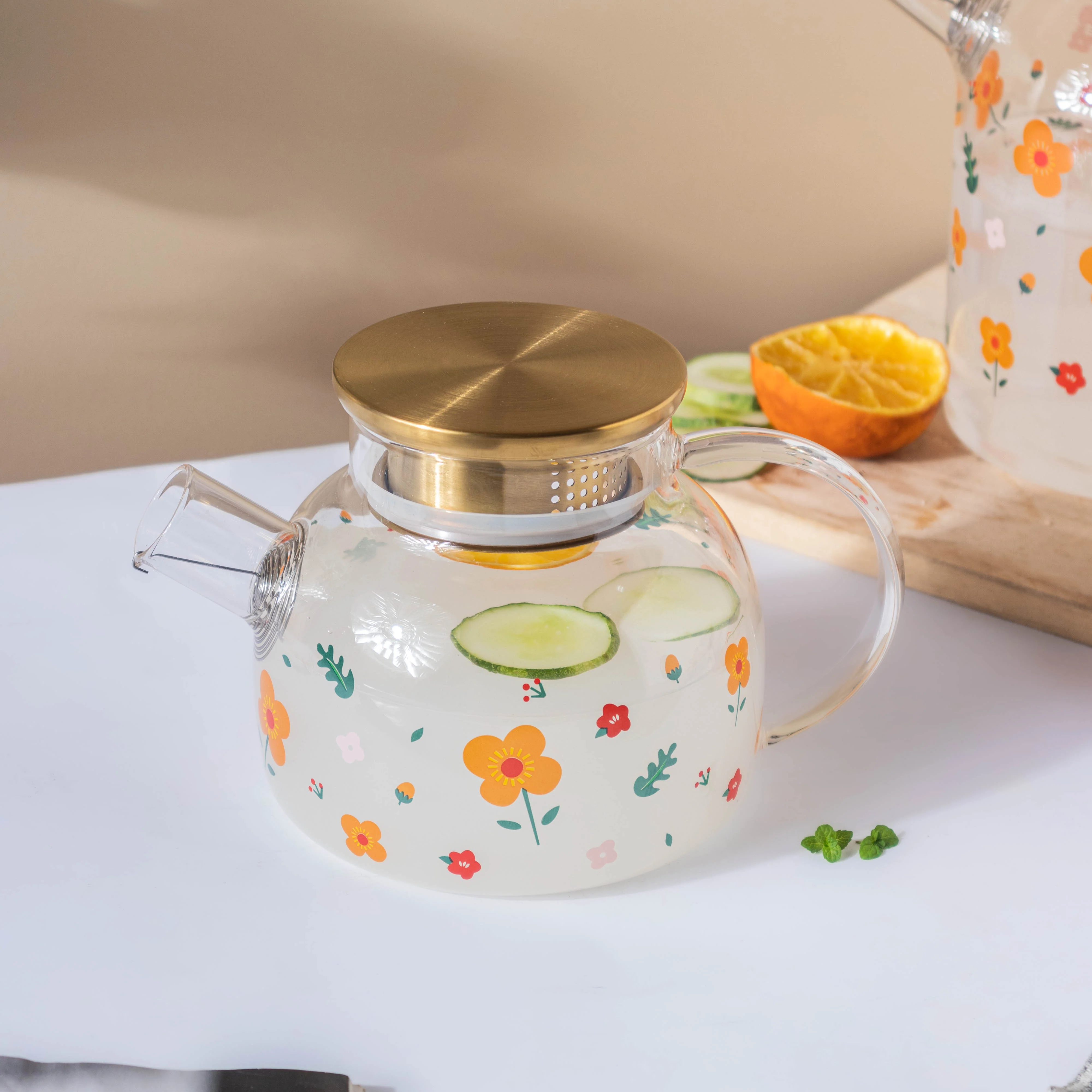 Florid Glass Teapot - Image 7