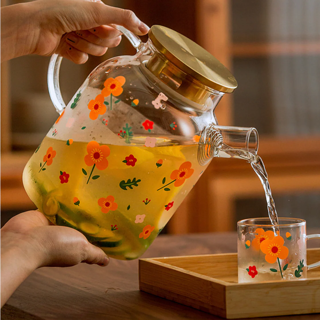 Florid Glass Teapot Large - Image 13
