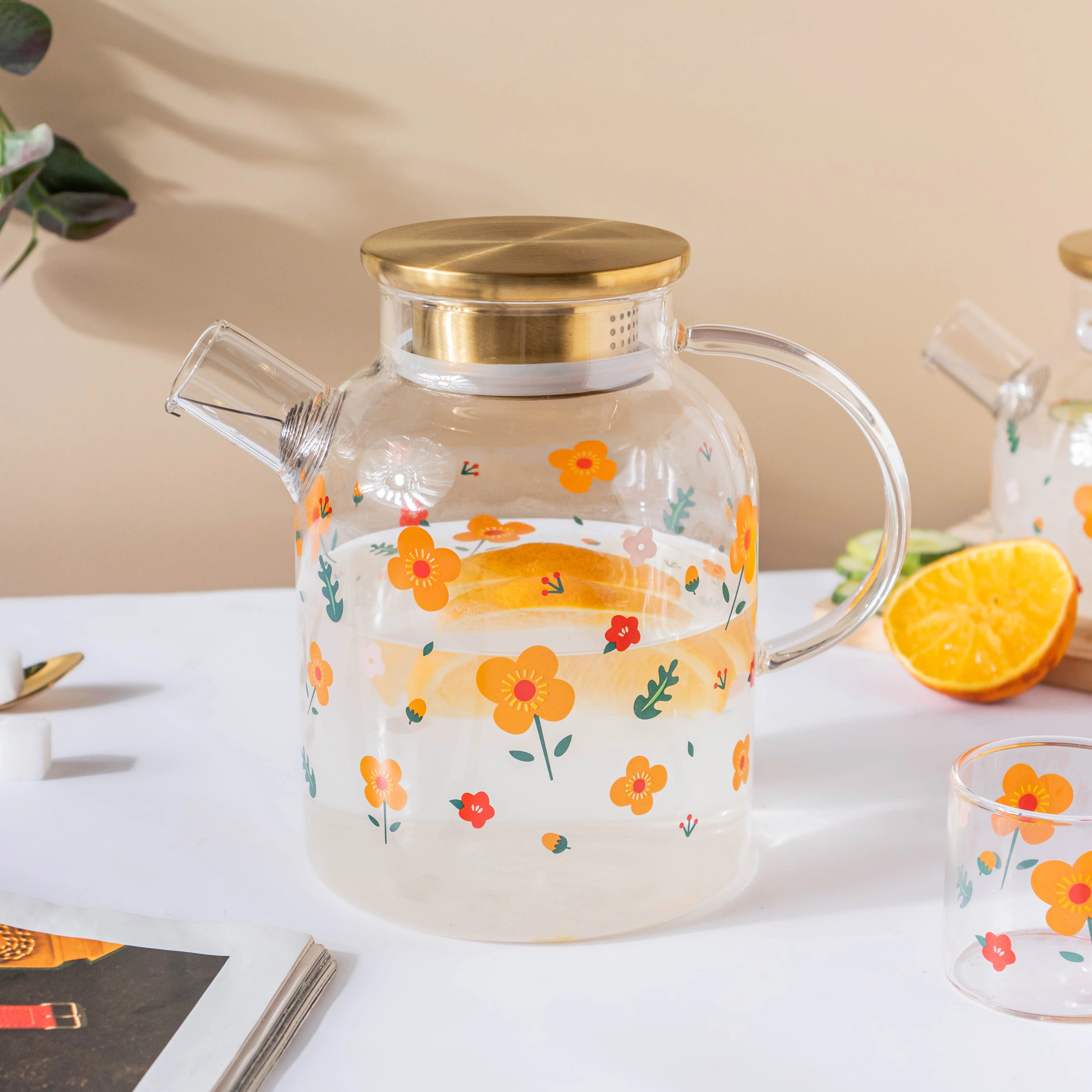Florid Glass Teapot Large - Image 15