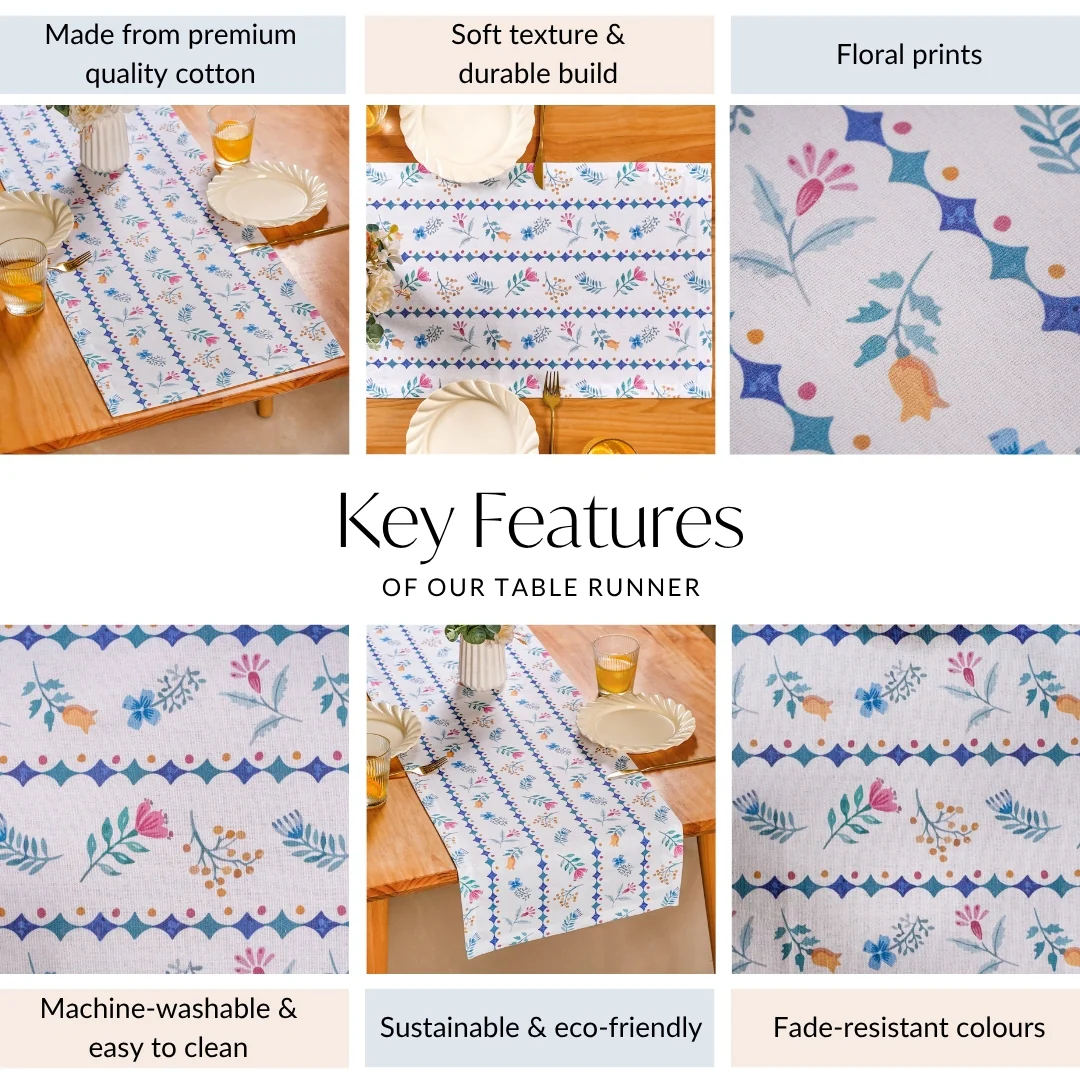 Florina Pure Cotton 6 Seater Runner 190x36cm - Image 4