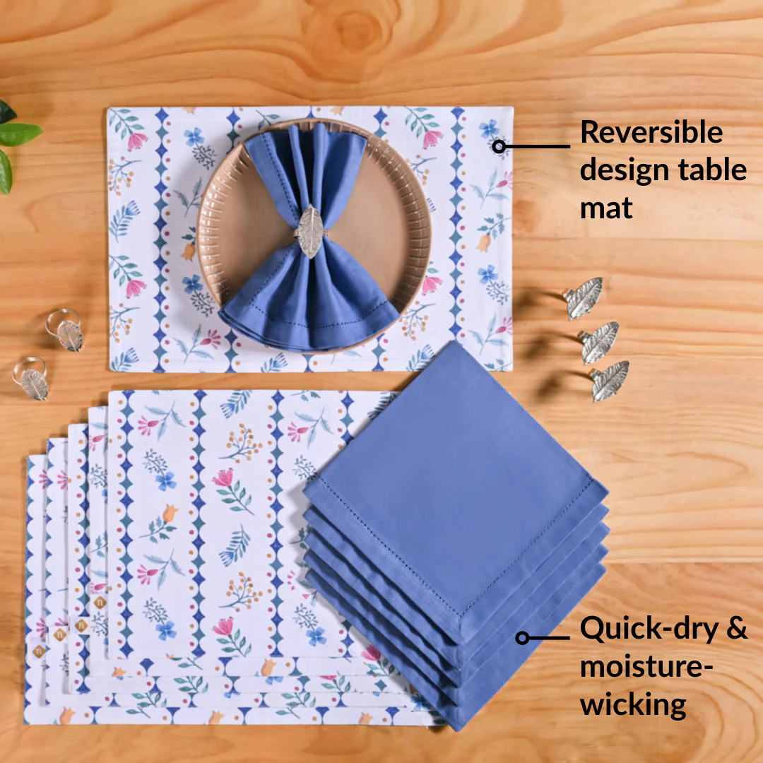 Florina Table Linen Hamper With Set Of 6 Rings Napkins And Mats - Image 6