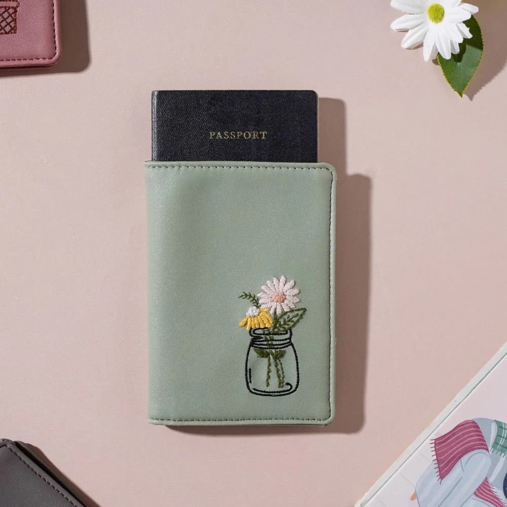 Flower Jar Two Fold Passport Cover Green - Image 7