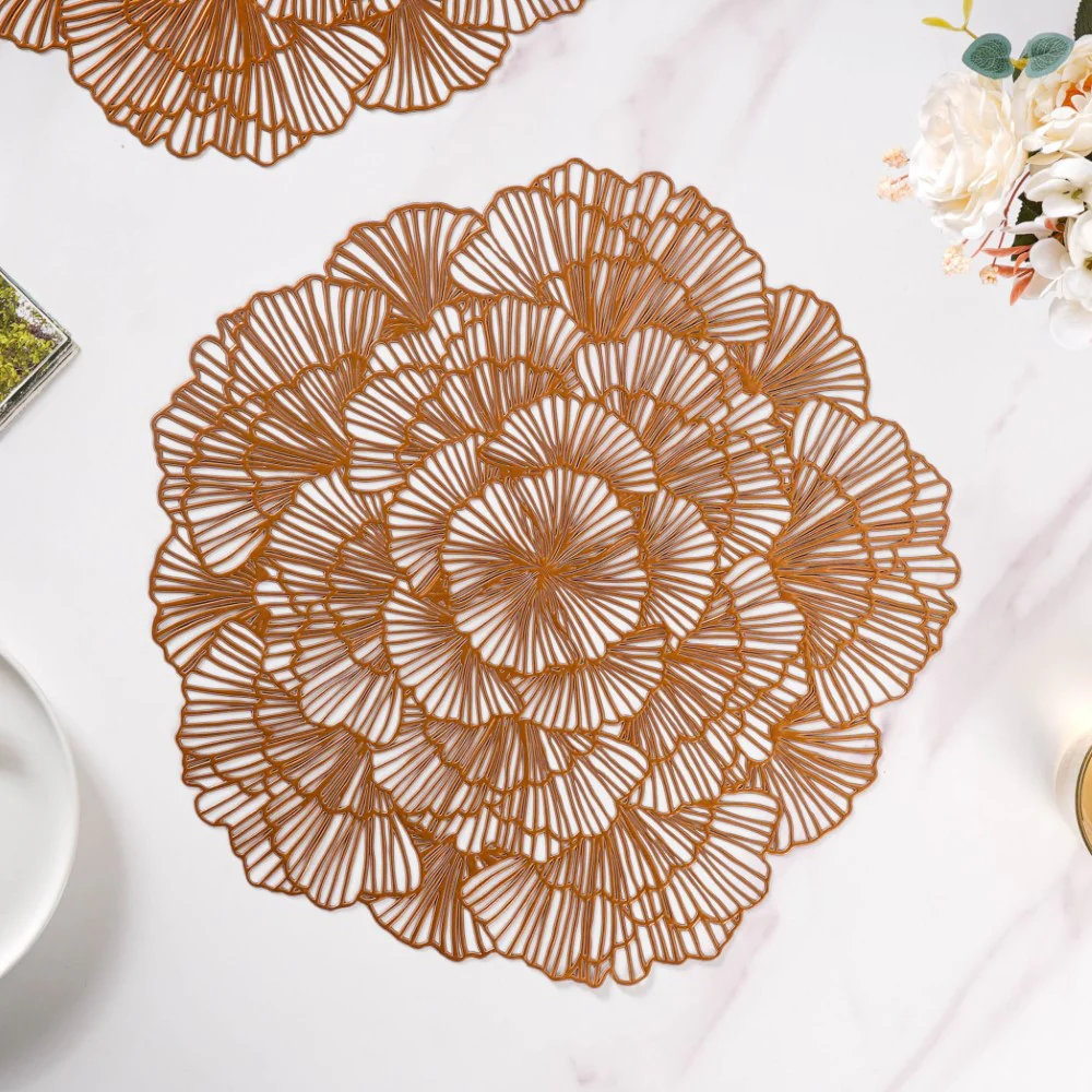 Flower Table Mat Bronze Set Of 6 15 Inch - Image 5