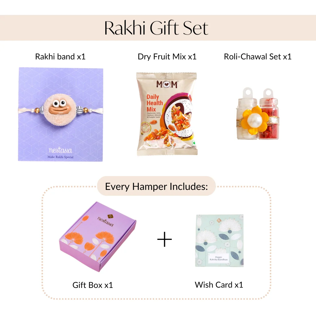 Fluffy Cartoon Rakhi Gift Set - Image 4