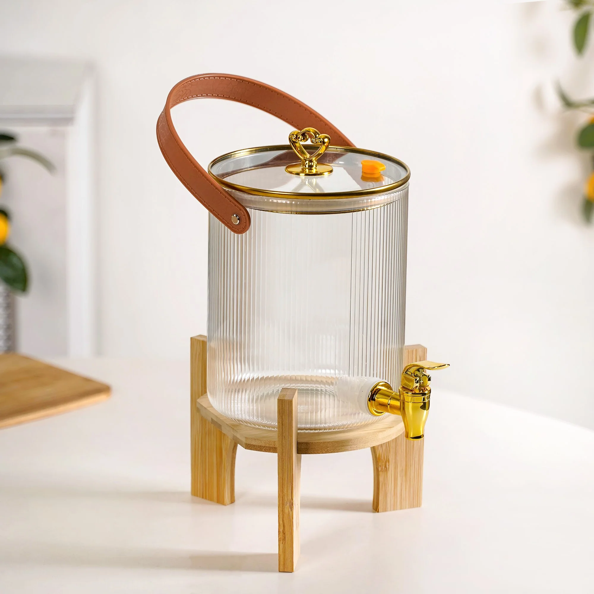 Fluted Chic Drink Dispenser With Handle And Stand 3600ml - Image 7