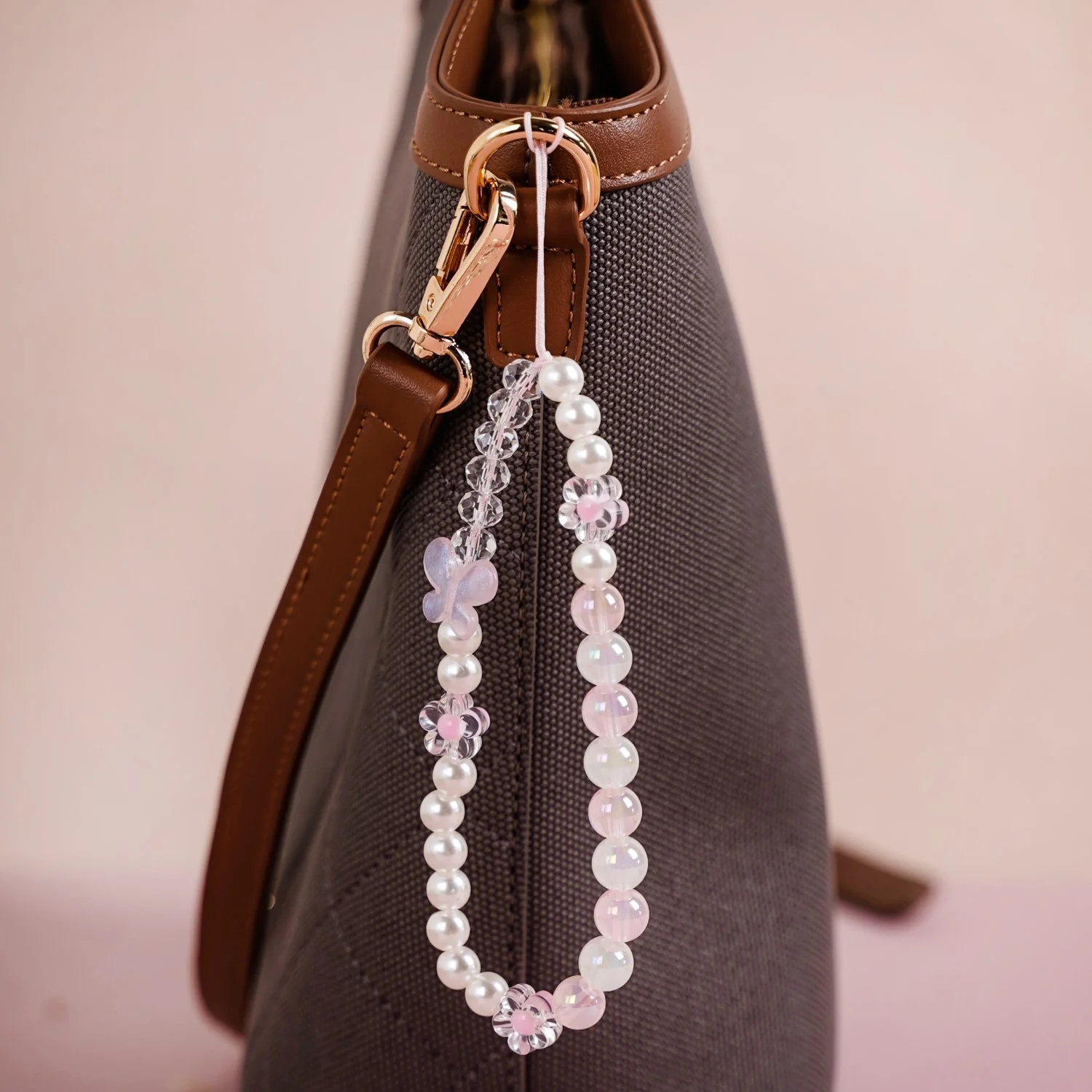 Flutter In Pink Mobile Phone Charm Lanyard - Image 6