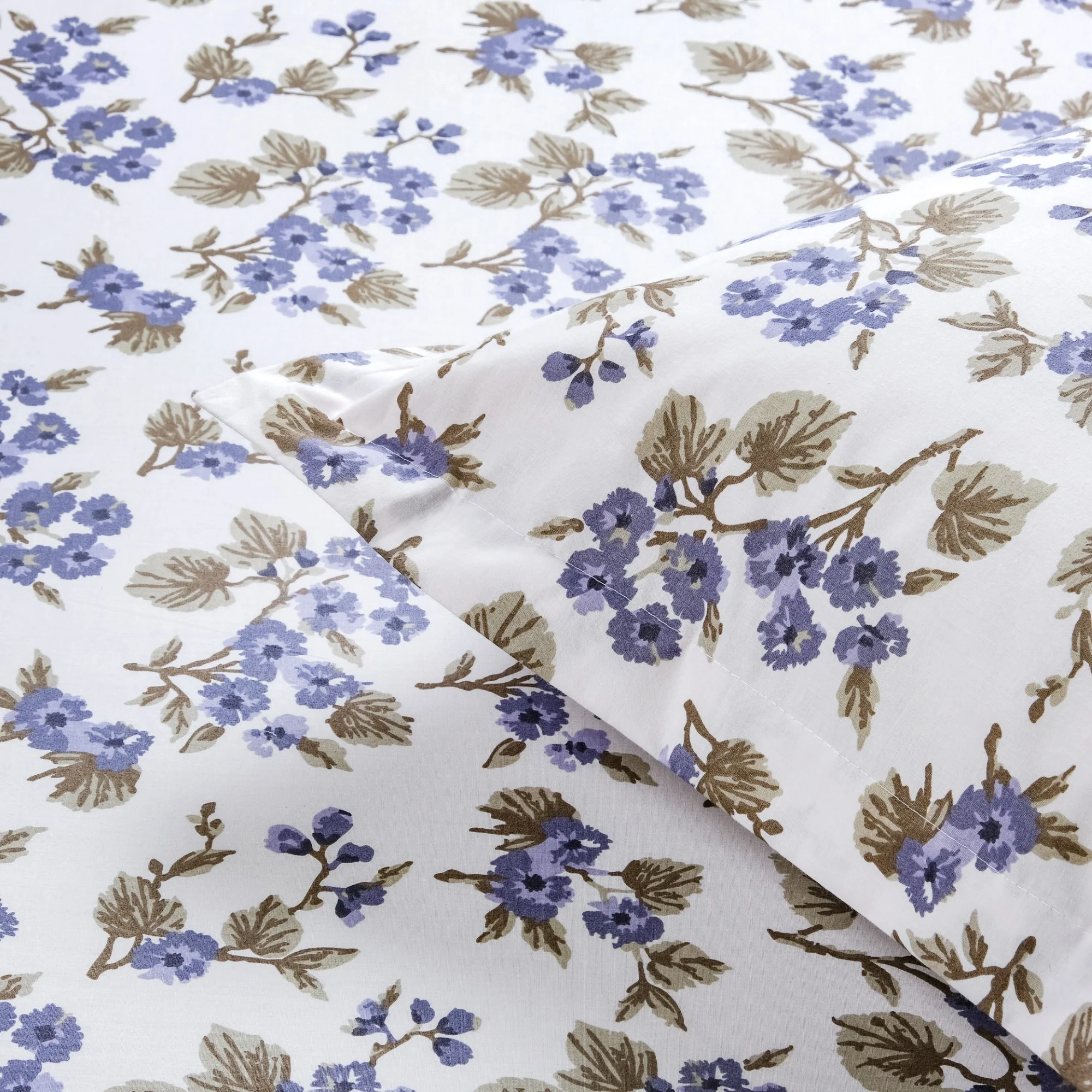 Forest Ferns Queen Size Pure Cotton Bedding Set 254x229cm