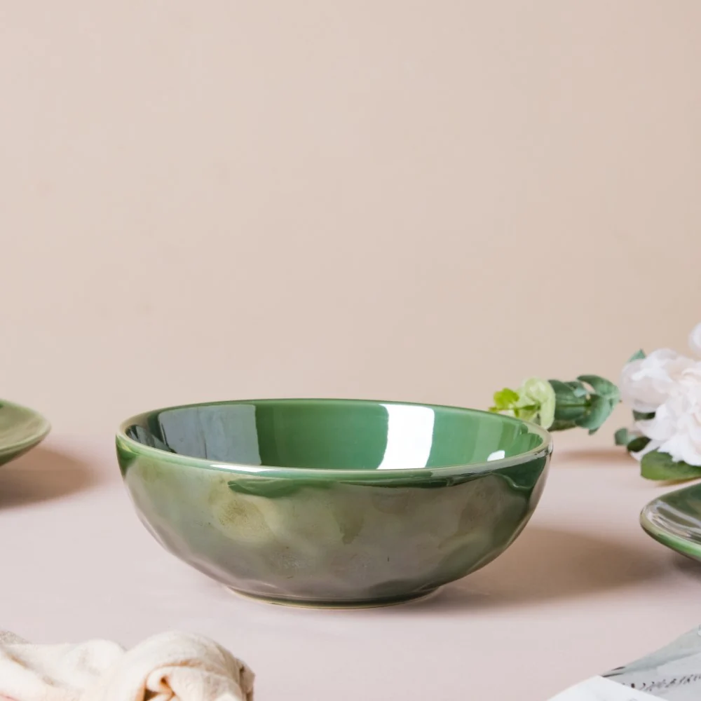 Forest Green Gloss Serving Bowl 6.5 Inch 800 ml - Image 7
