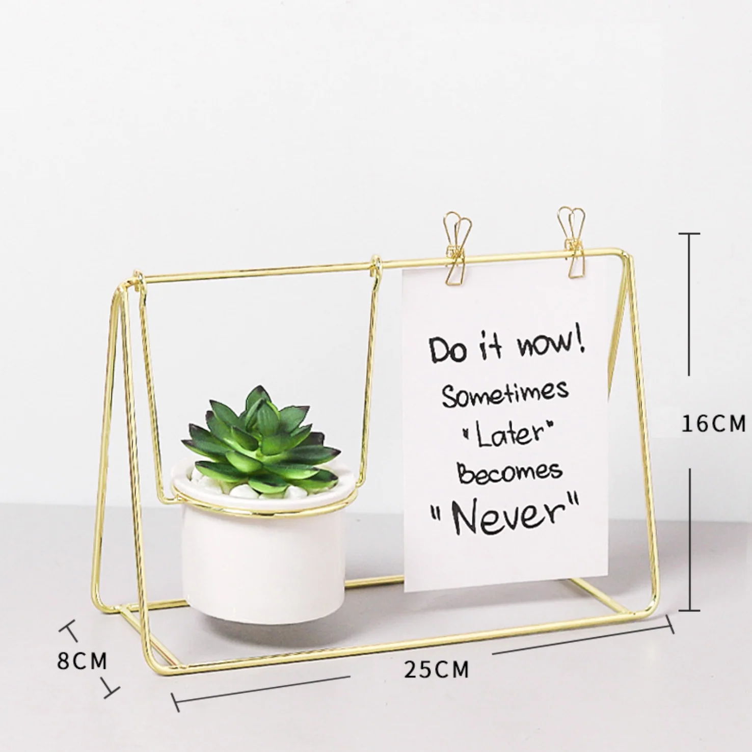 Frame Planter Gold with Plant - Image 2