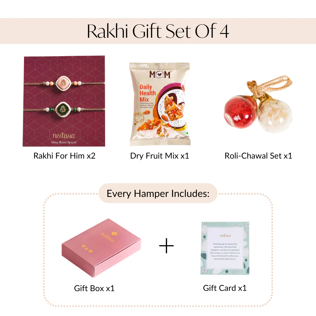 Ganesh Rakhi Set Of 4 With Box And Card - Image 5