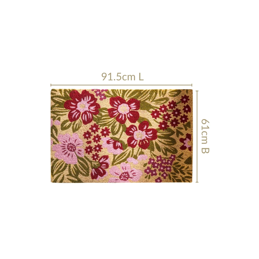 Garden Inspired Printed Natural Coir Mat 36x24 Inch - Image 4