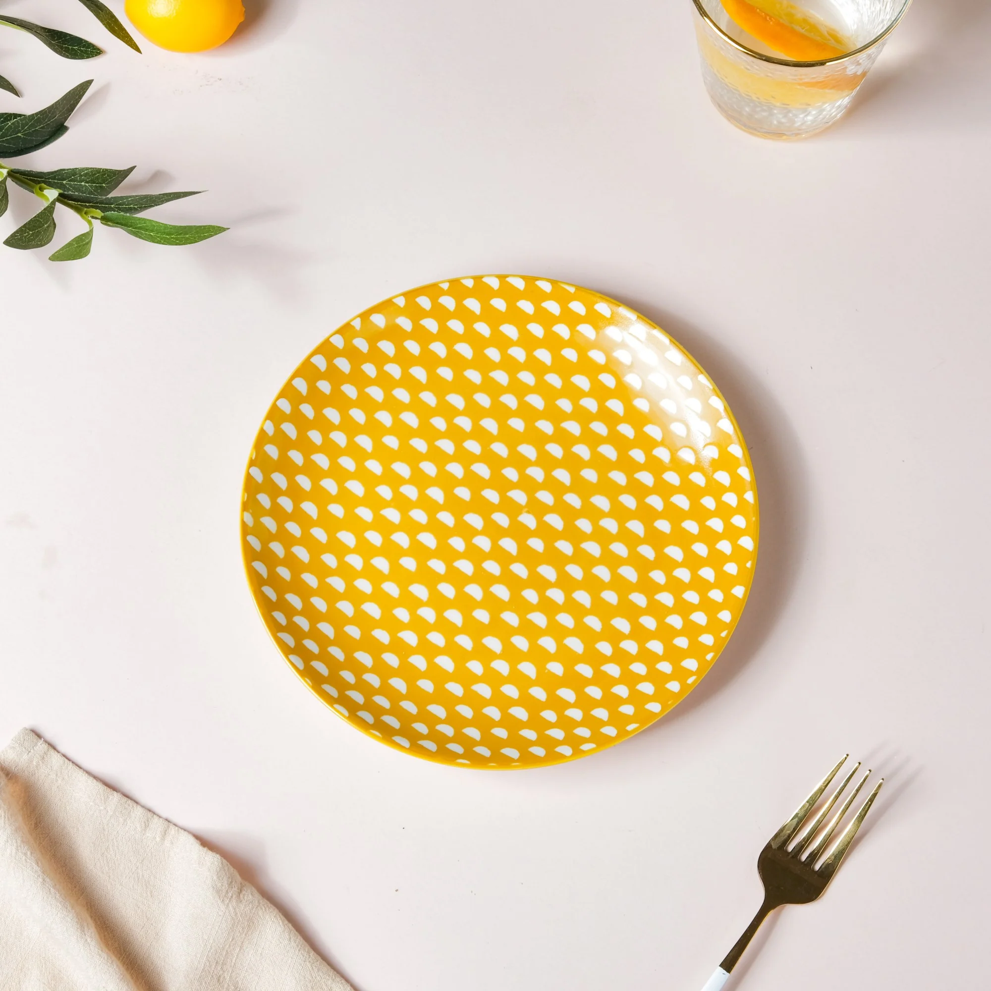 Geometric Mustard Snack Plate 7.5 Inch Set Of 2 - Image 6