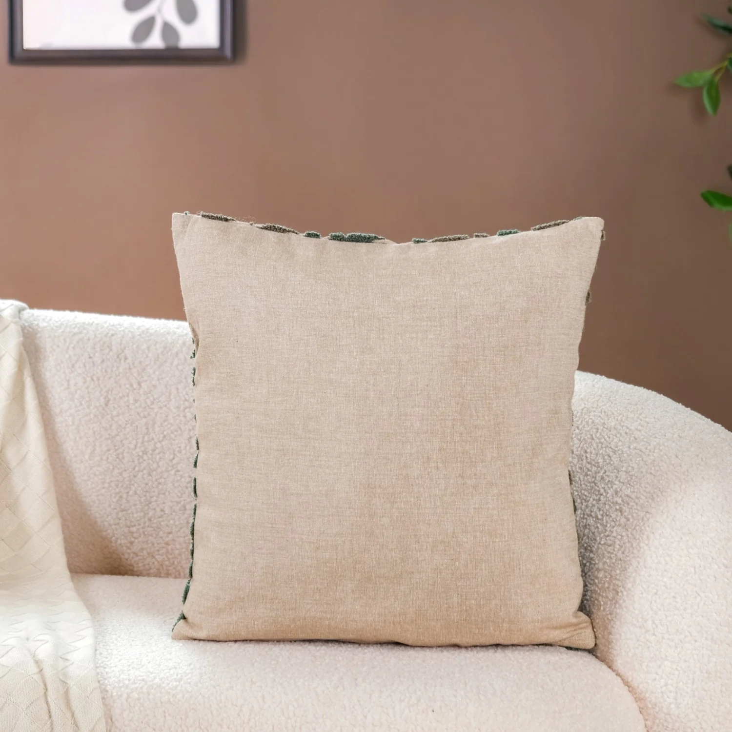 Geometric Tufted Cushion Cover 16x16 Inch - Image 3