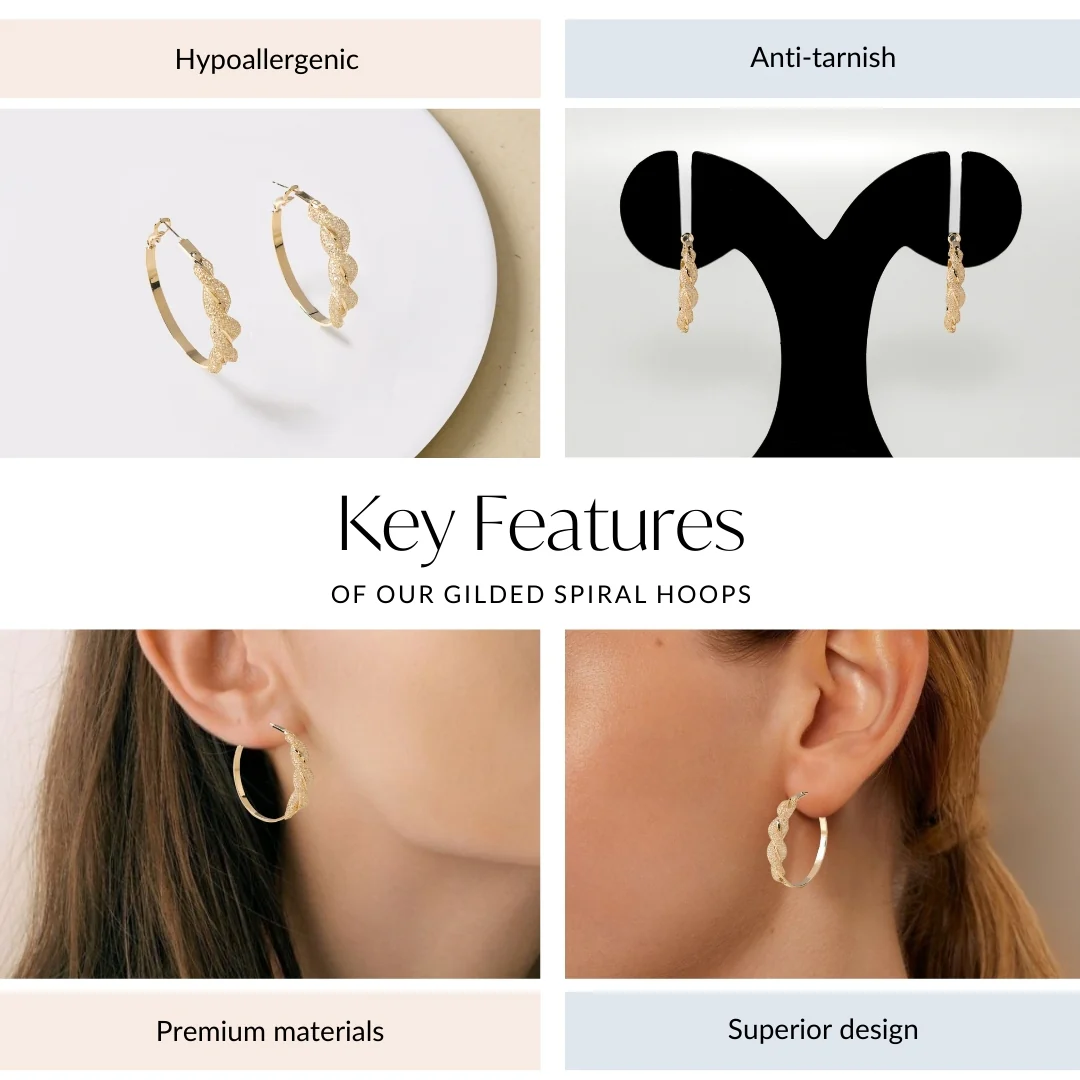 Gilded Spiral Hoops - Image 4