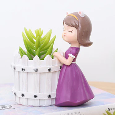 Girl With Basket Planter - Image 17