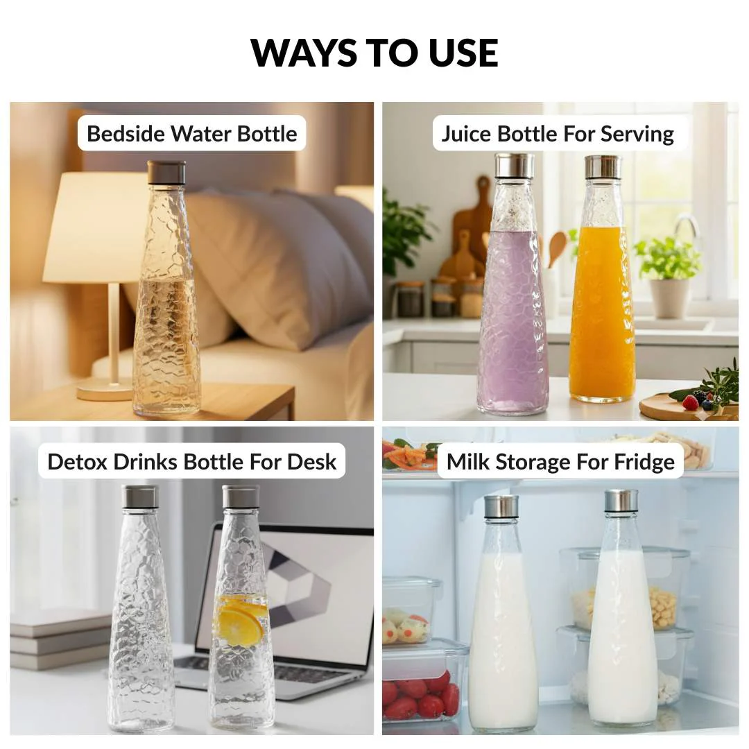Glass Bottle With Stainless Steel Lid Set Of 2 750ml - Image 6