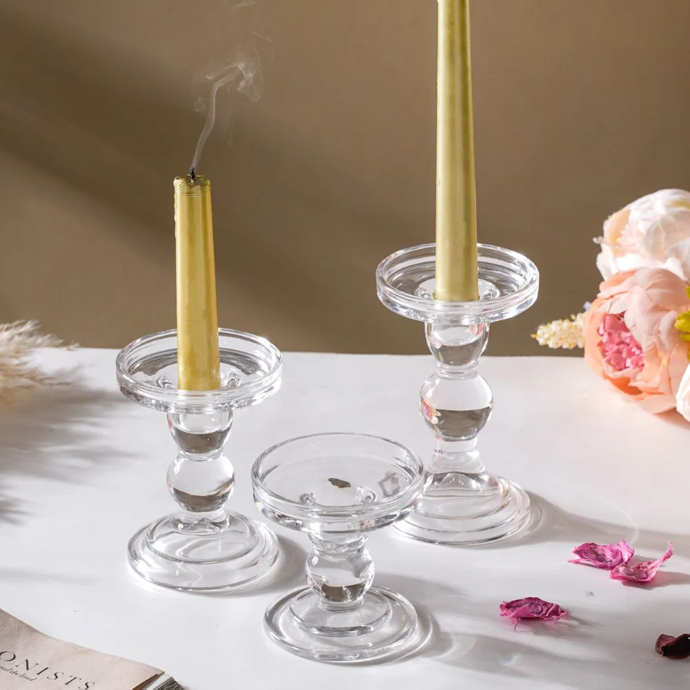 Glass Candle Stand Decor Set Of 3 - Image 8