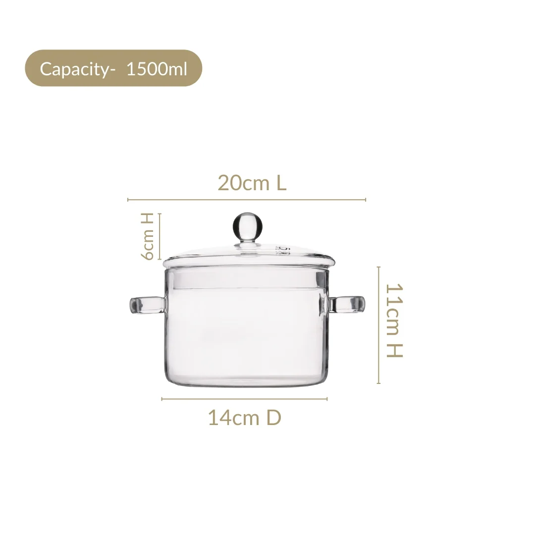 Glass Curry Pot 1500ml - Image 4