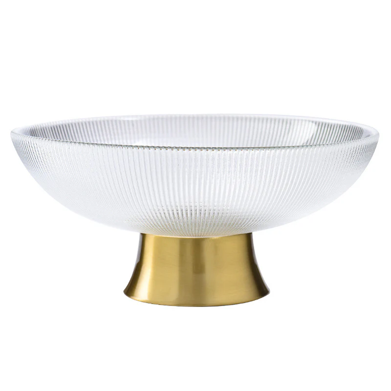 Ribbed Glass Decorative Fruit Bowl - Image 8