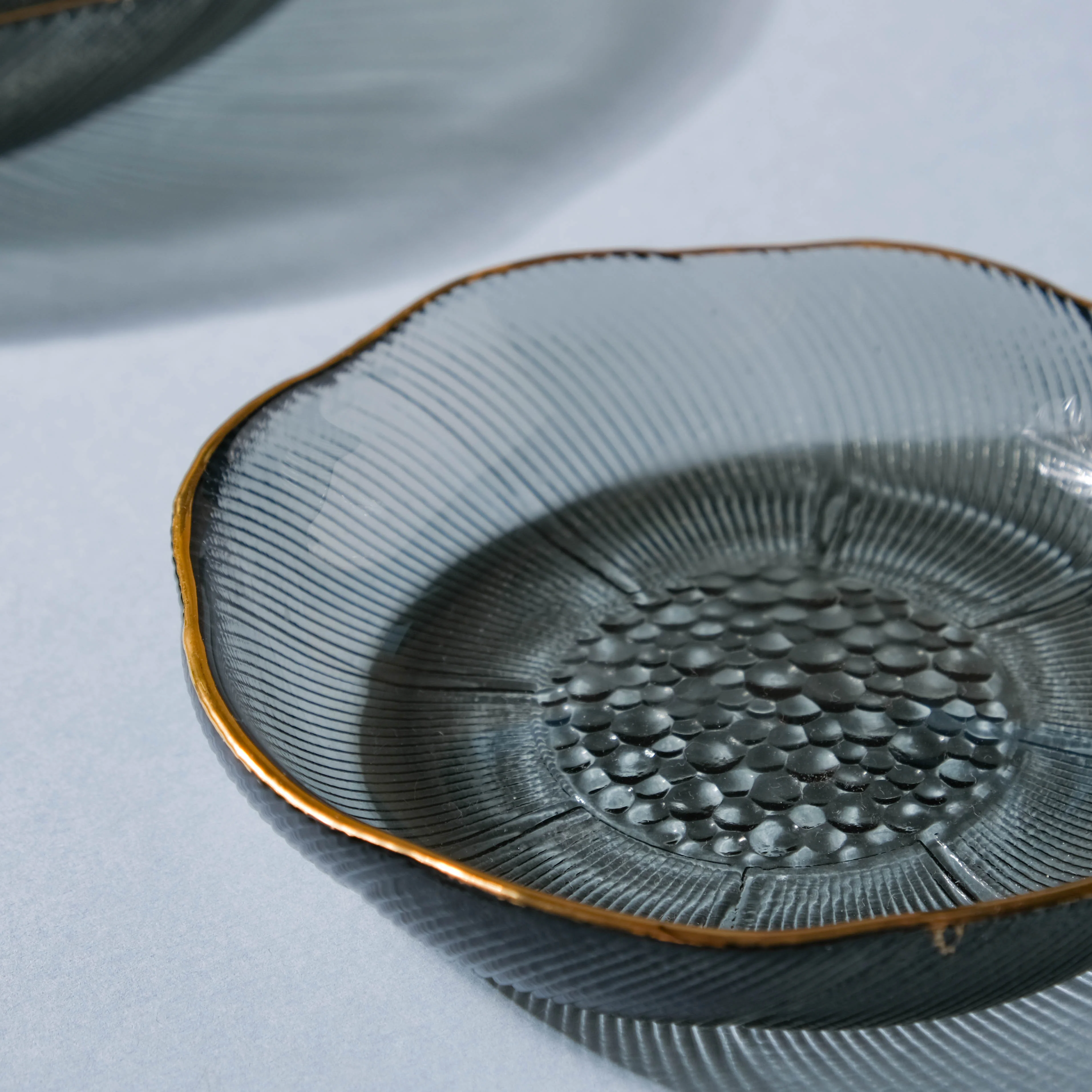 Flower Glass Dessert Plate Grey - Image 5