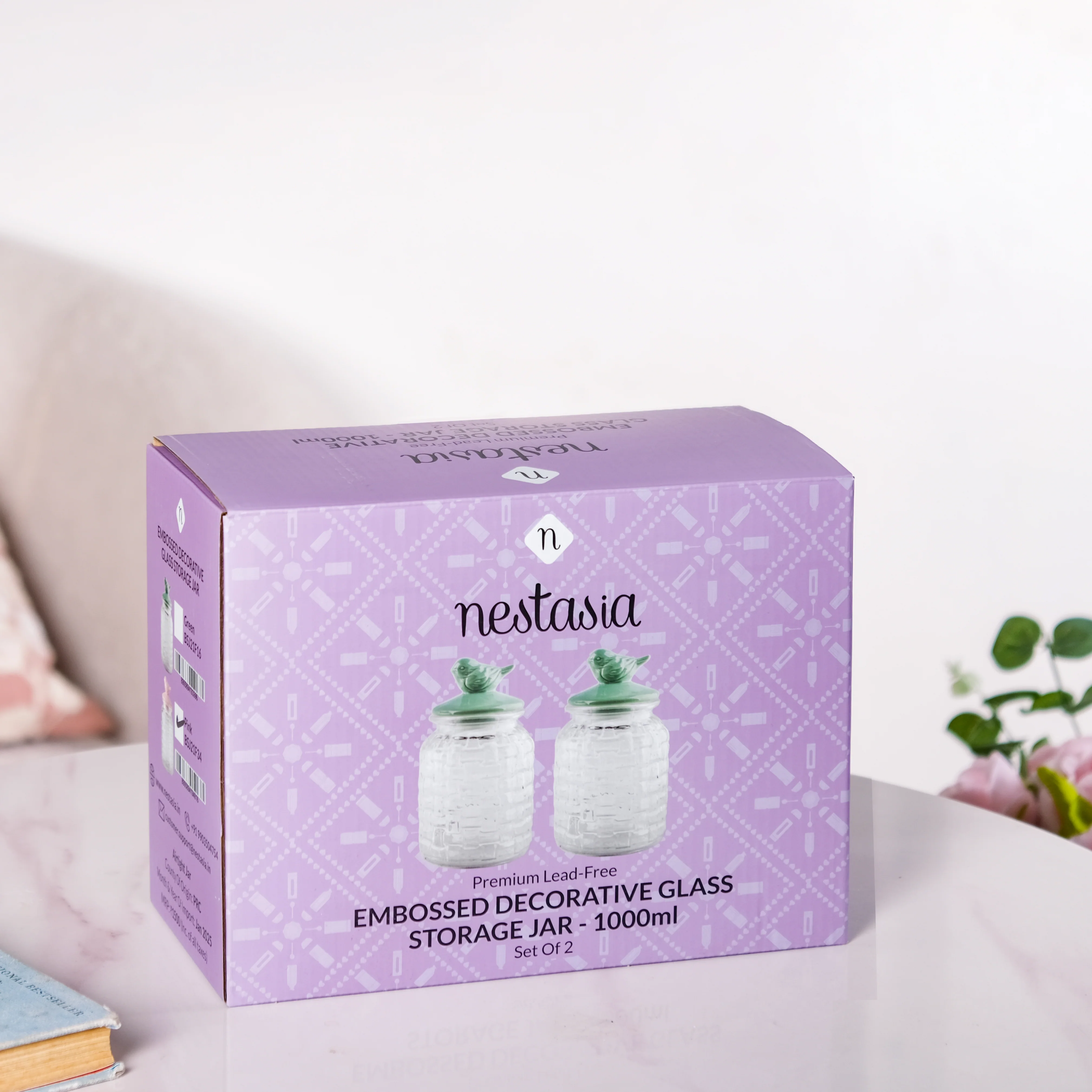 Glass Jar With Ceramic Airtight Lid Set Of 2 1000ml - Image 9