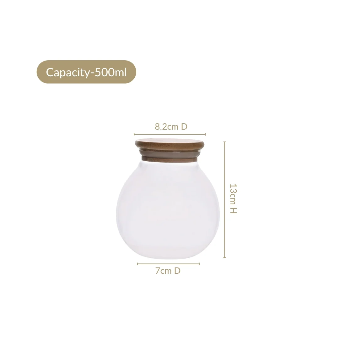 Glass Jar With Wooden Lid Small Set Of 2 500ml - Image 4