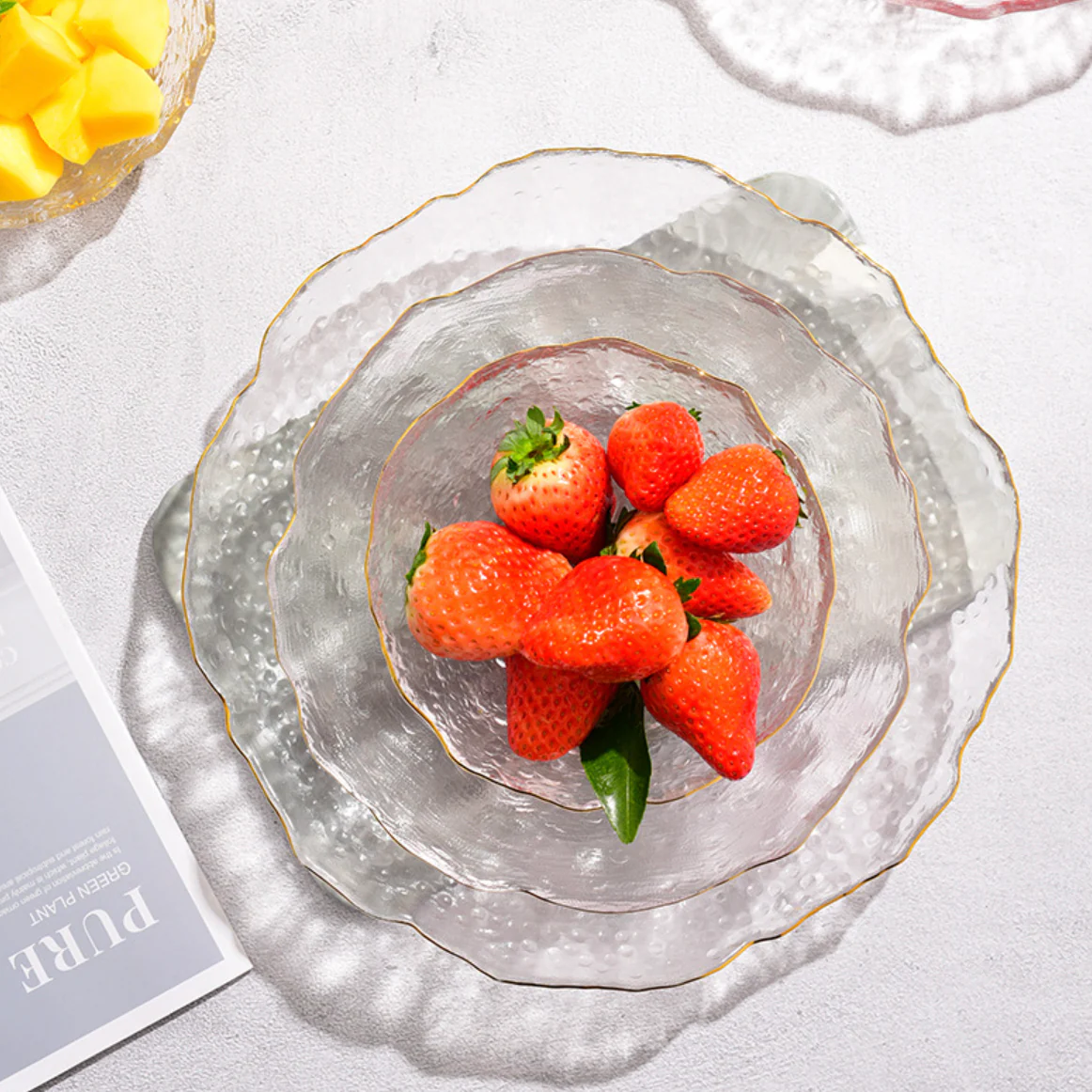 Glass Plate and Bowl Set of 3 - Image 12