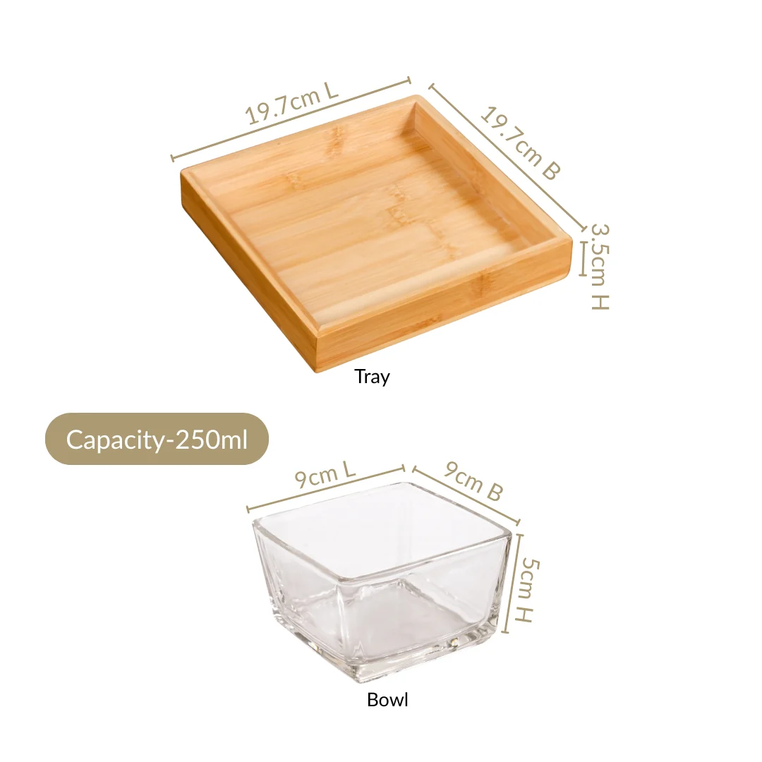 Glass Snack Serving Bowls With Tray - Image 3