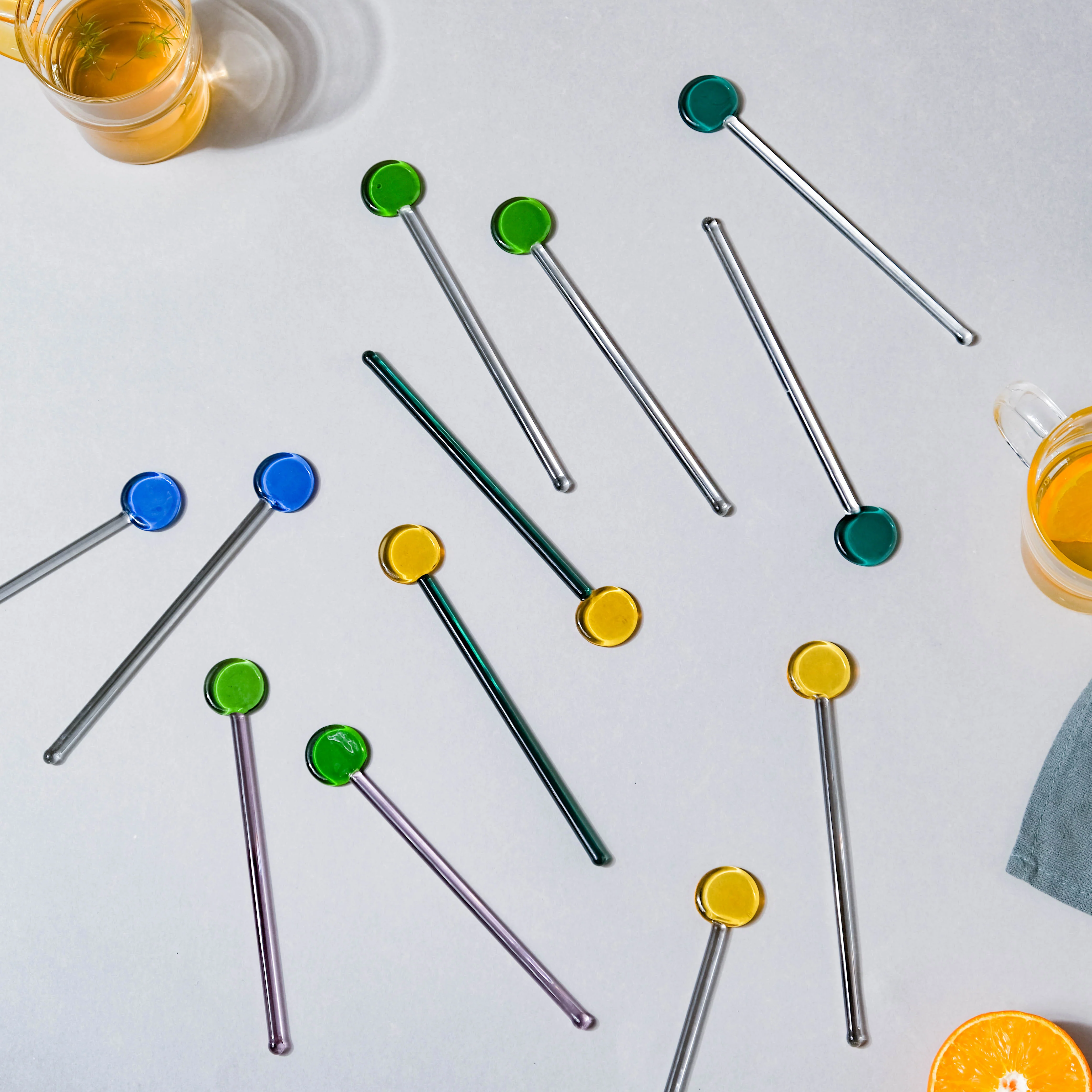 Glass Stirring Spoon Set of 2 Yellow - Image 5