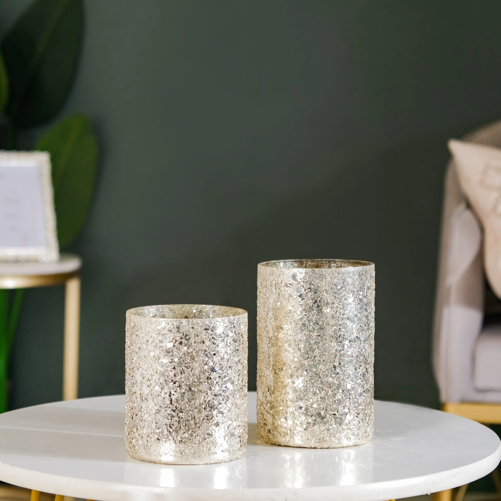 Glass Votive Champagne Silver Set Of 2 - Image 5