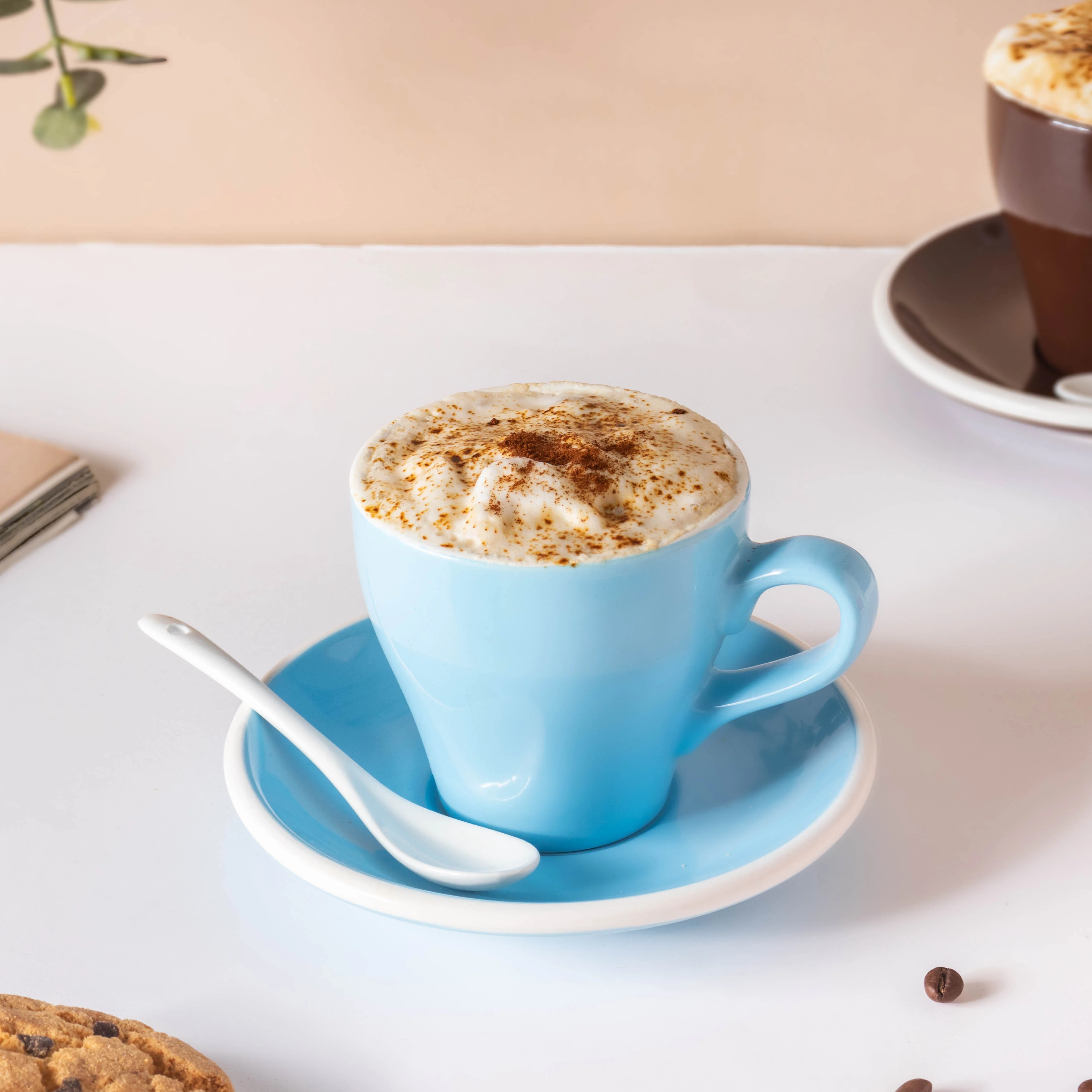 Glazed Ceramic Blue Cup Set 150 ml - Image 3