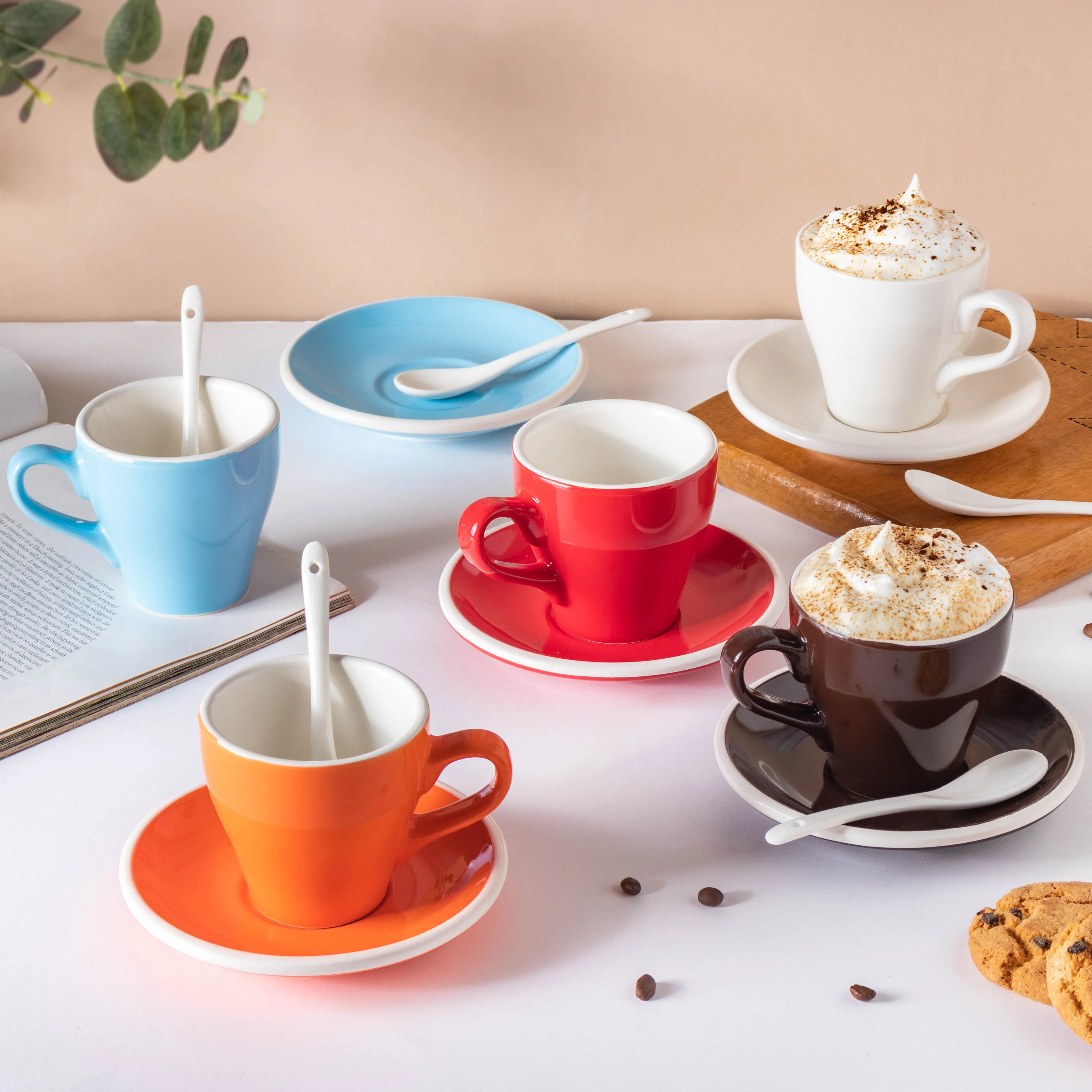 Glazed Ceramic Brown Cup Set 150 ml - Image 8
