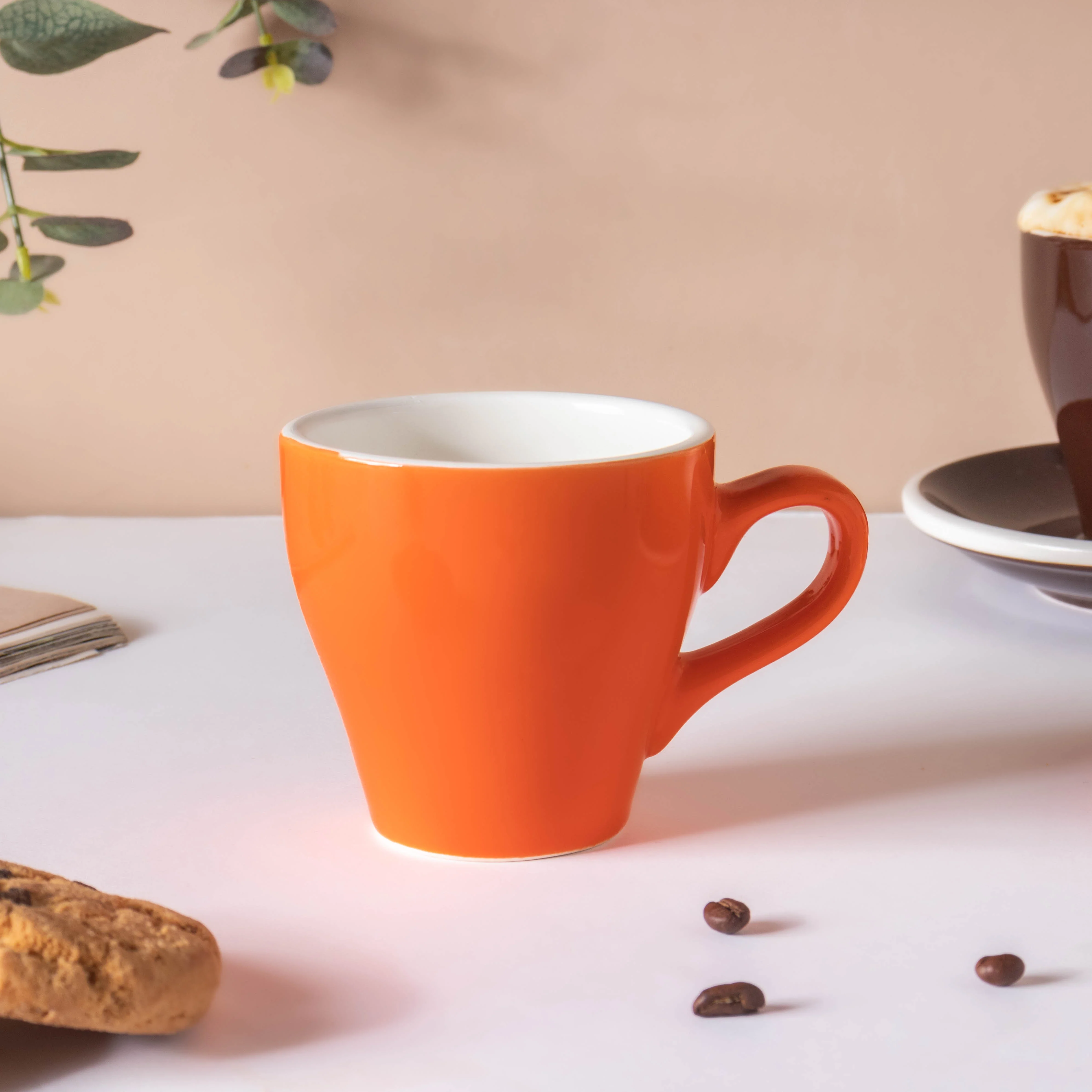 Glazed Ceramic Orange Cup Set 150 ml - Image 6